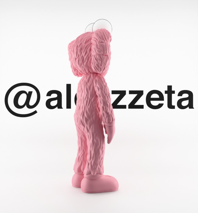 Kaws BFF Best Friend Forever Textured Low-poly 3D model_9