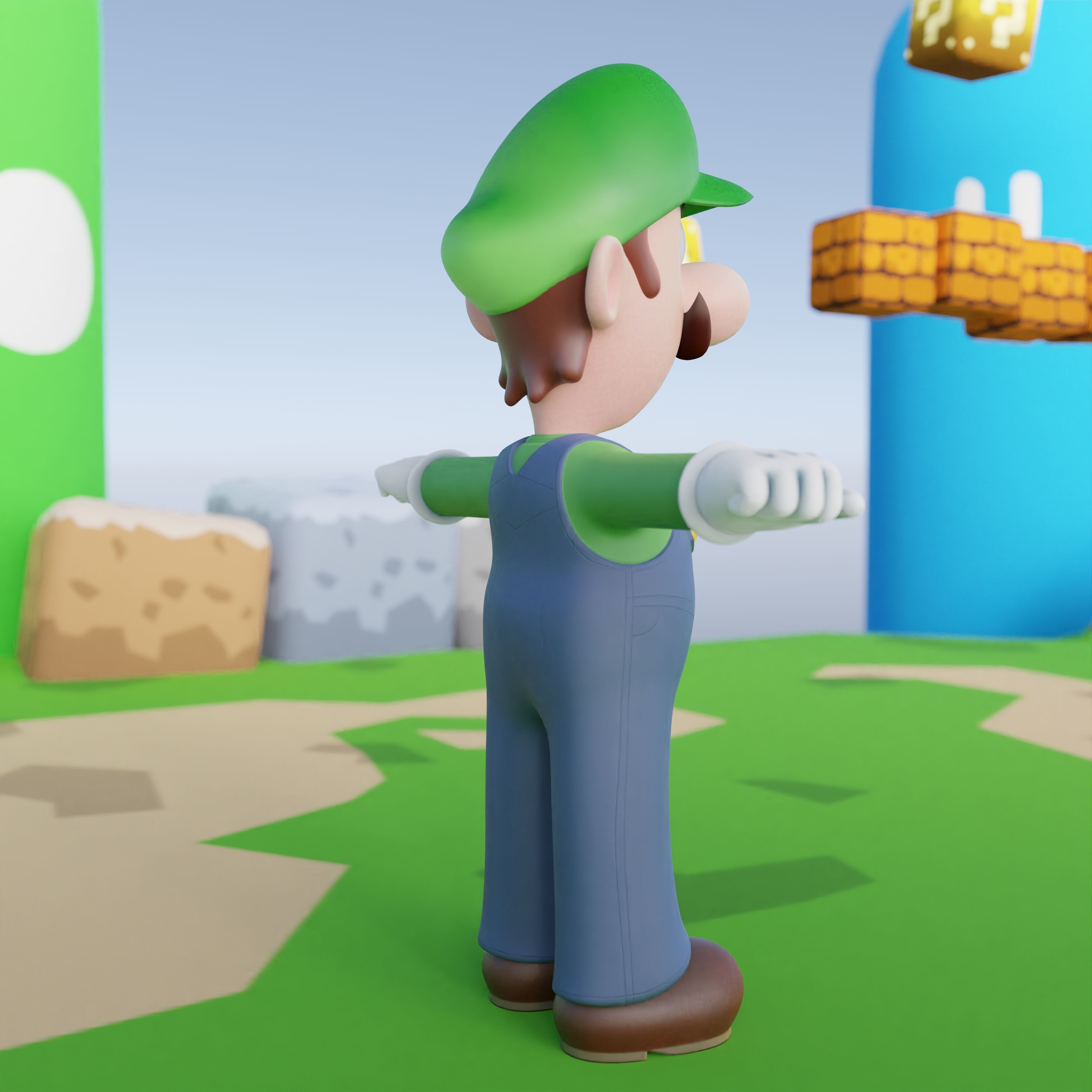 Luigi Rigged PBR  Low-poly 3D model_38