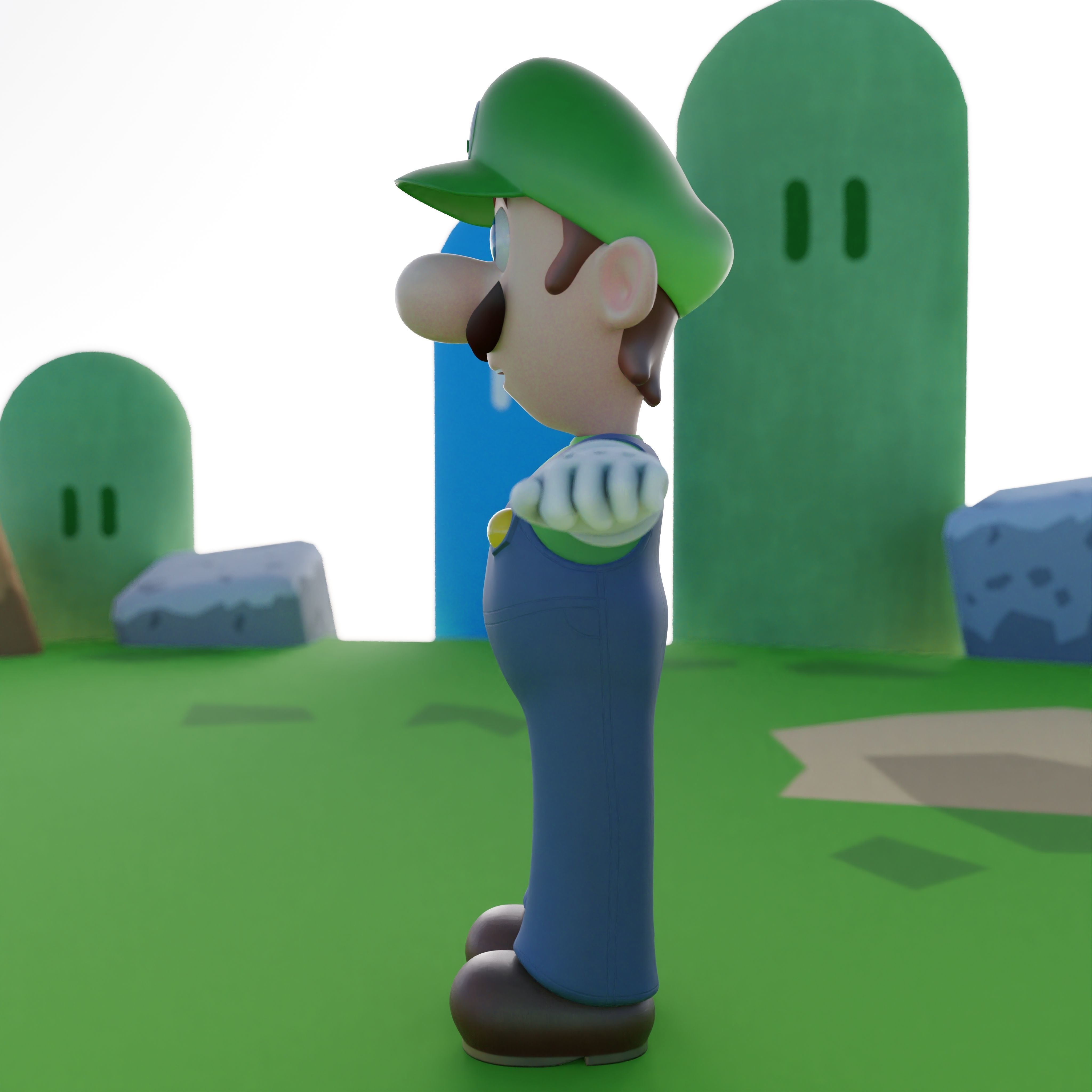 Luigi Rigged PBR  Low-poly 3D model_24