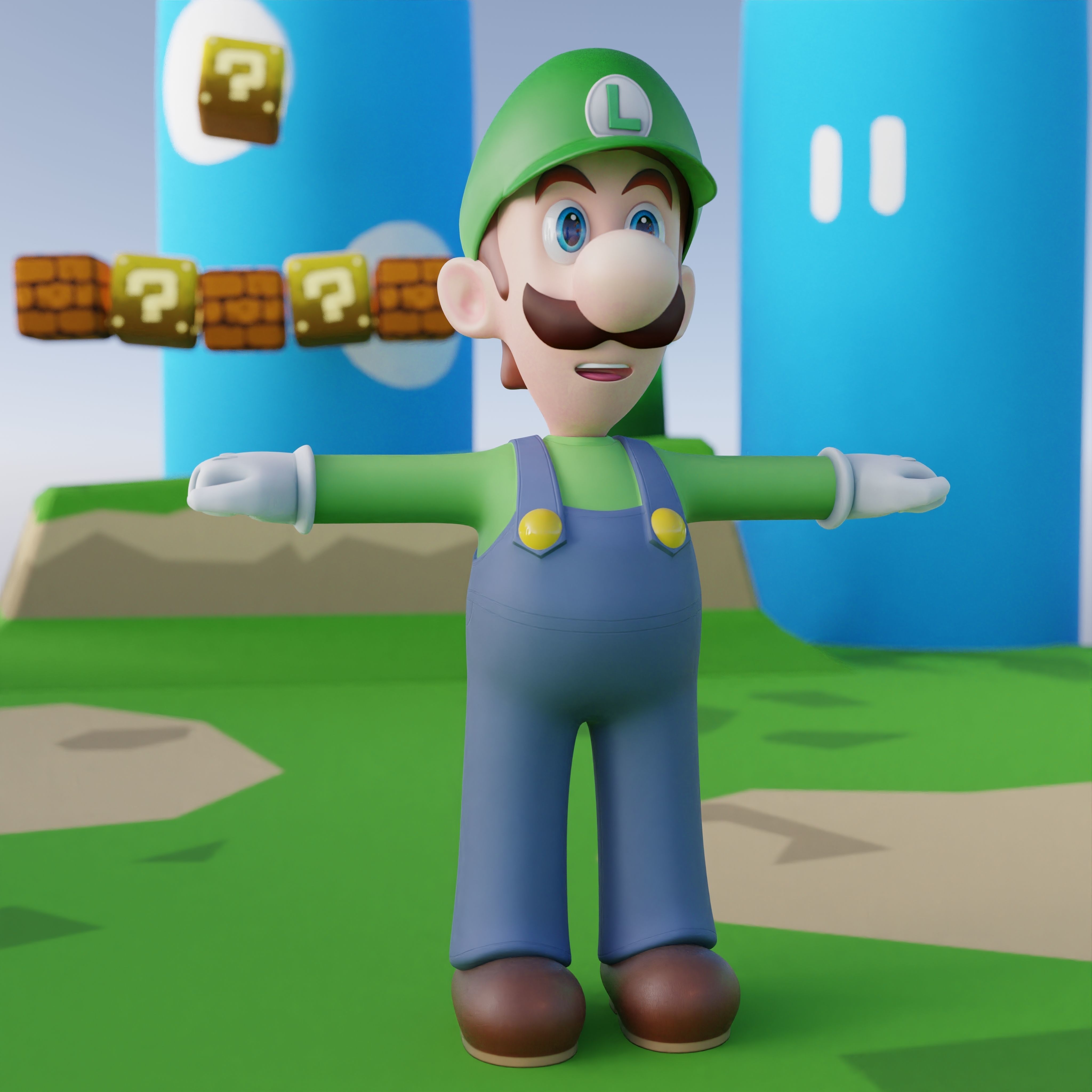 Luigi Rigged PBR  Low-poly 3D model_50