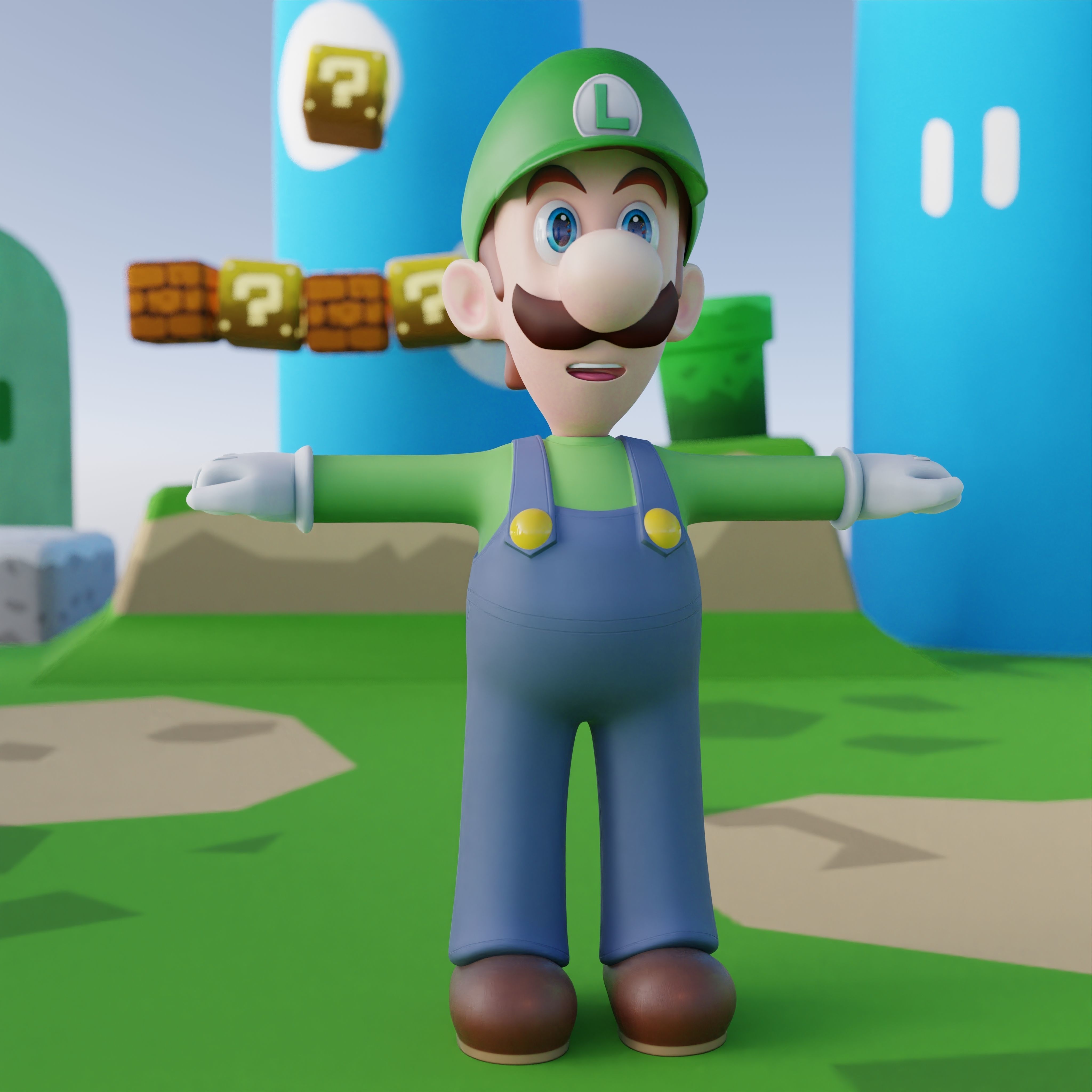 Luigi Rigged PBR  Low-poly 3D model_51