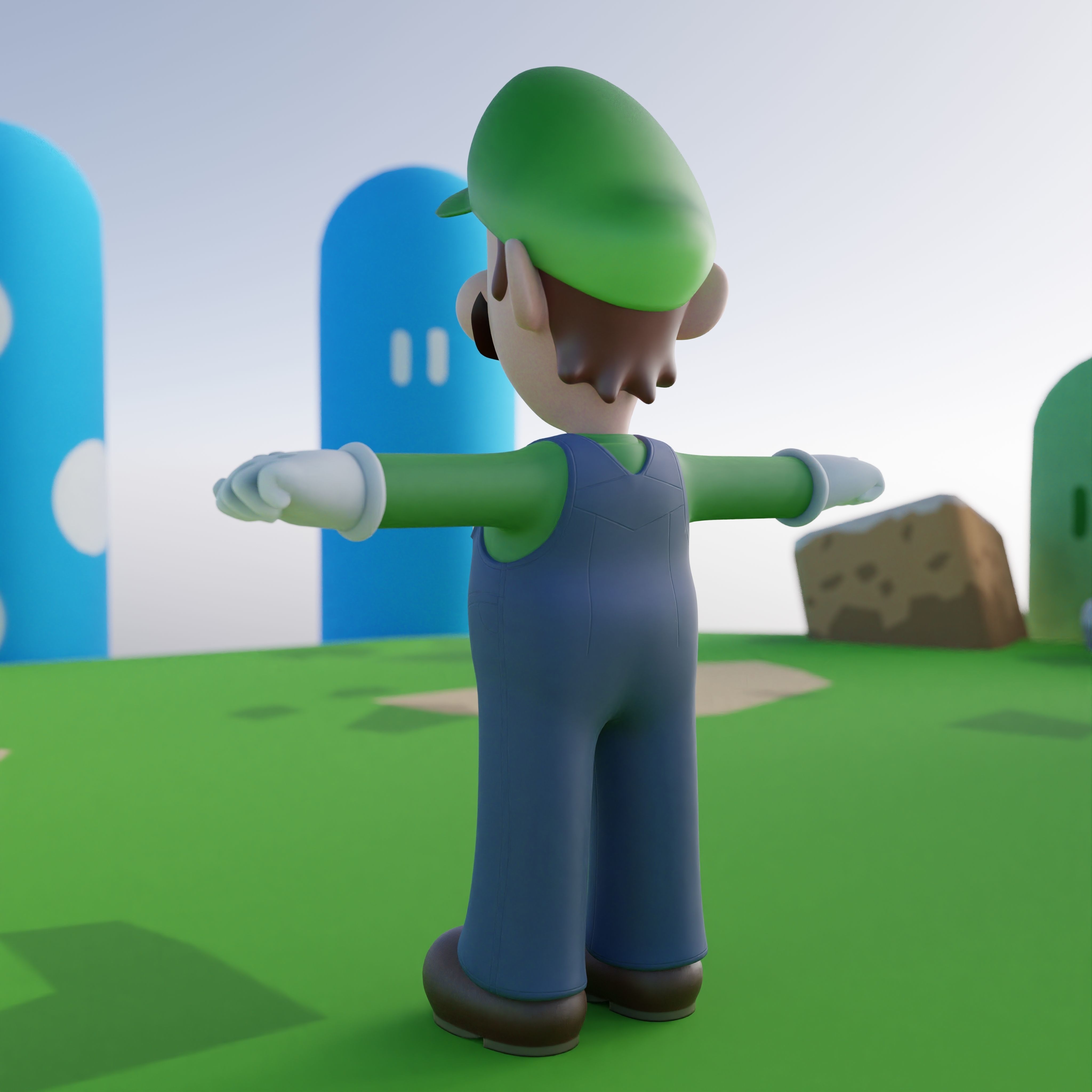 Luigi Rigged PBR  Low-poly 3D model_29