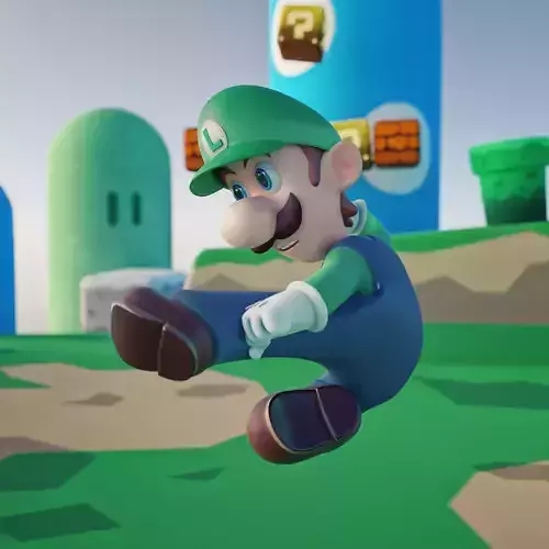 Luigi Rigged PBR  Low-poly 3D model