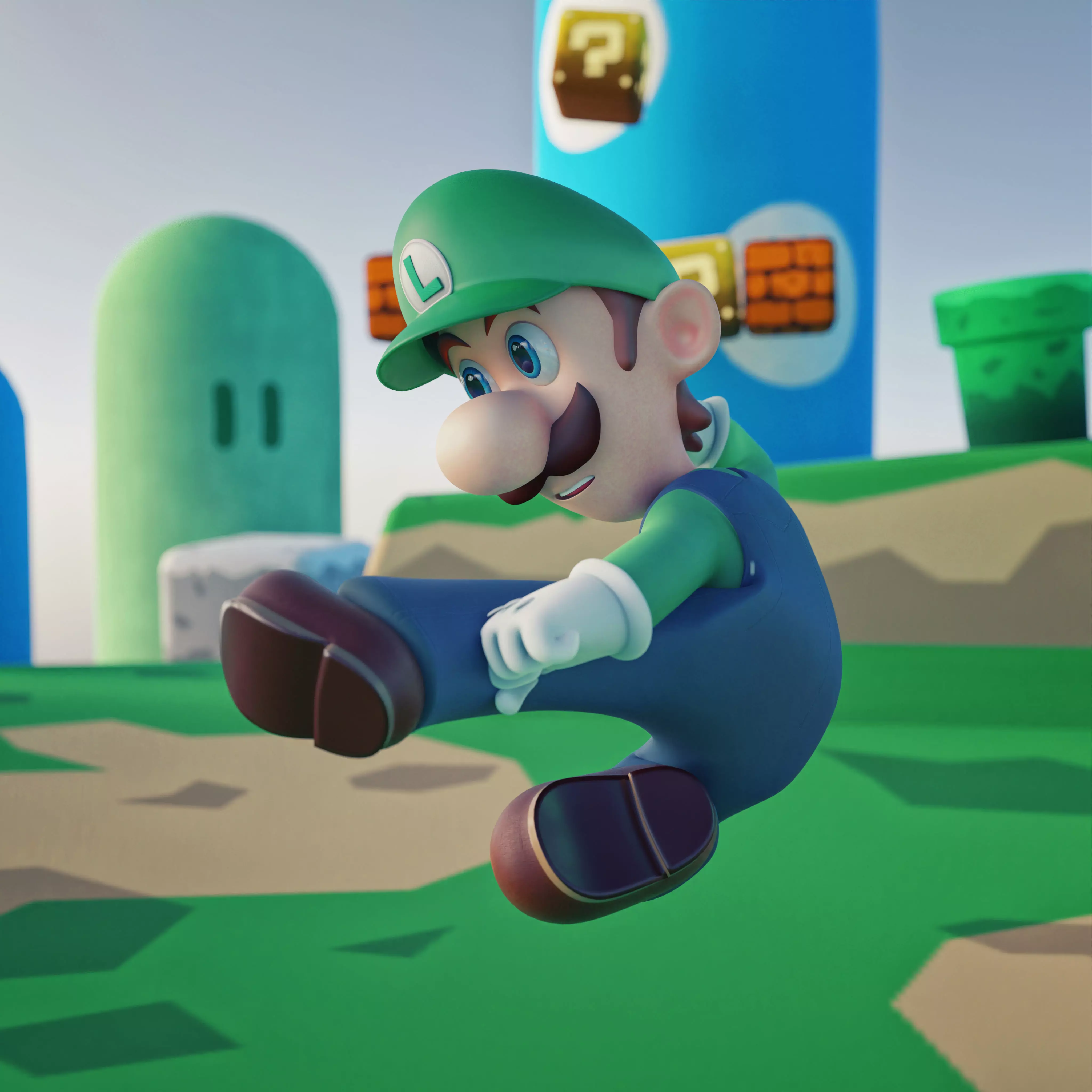 Luigi Rigged PBR  Low-poly 3D model_0
