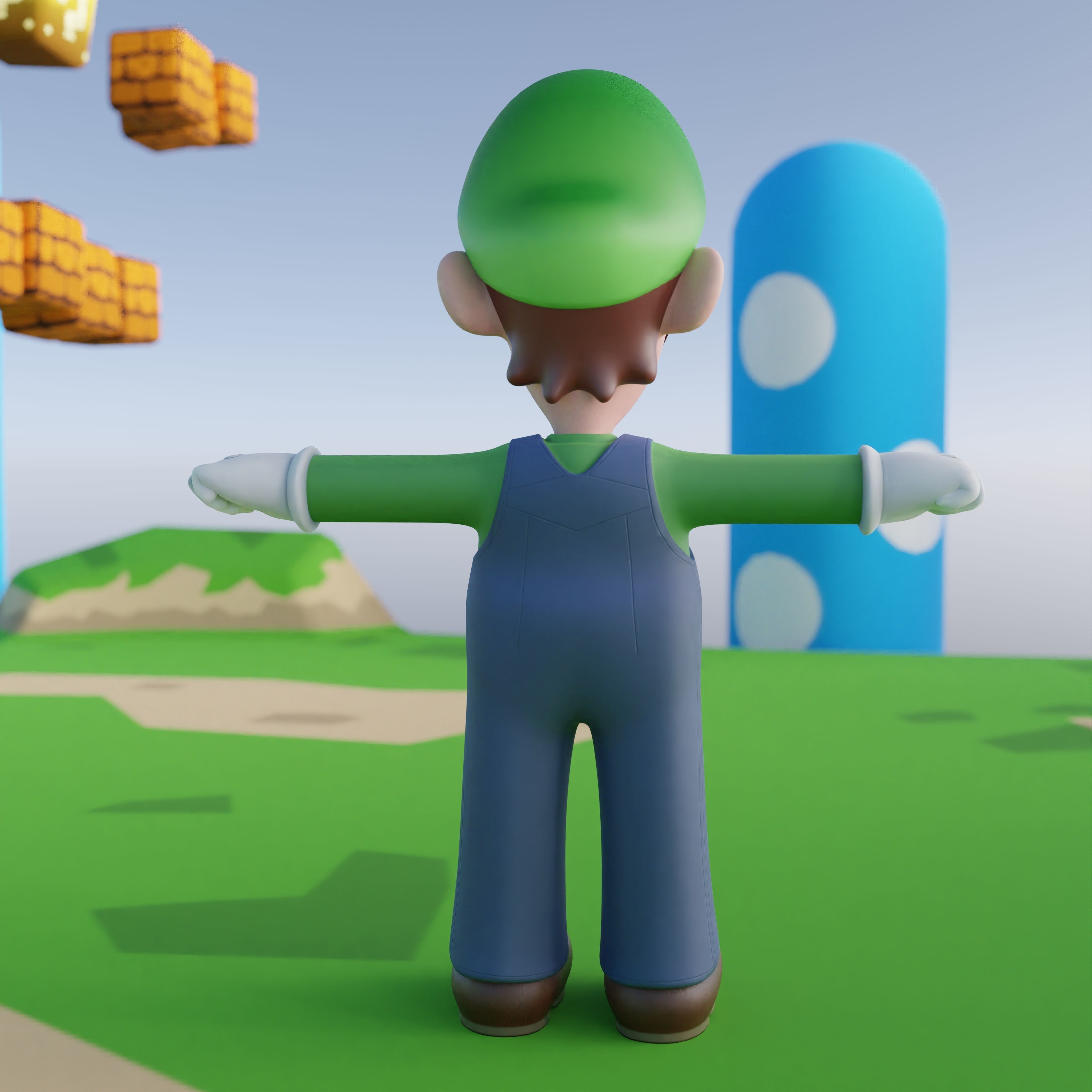 Luigi Rigged PBR  Low-poly 3D model_33