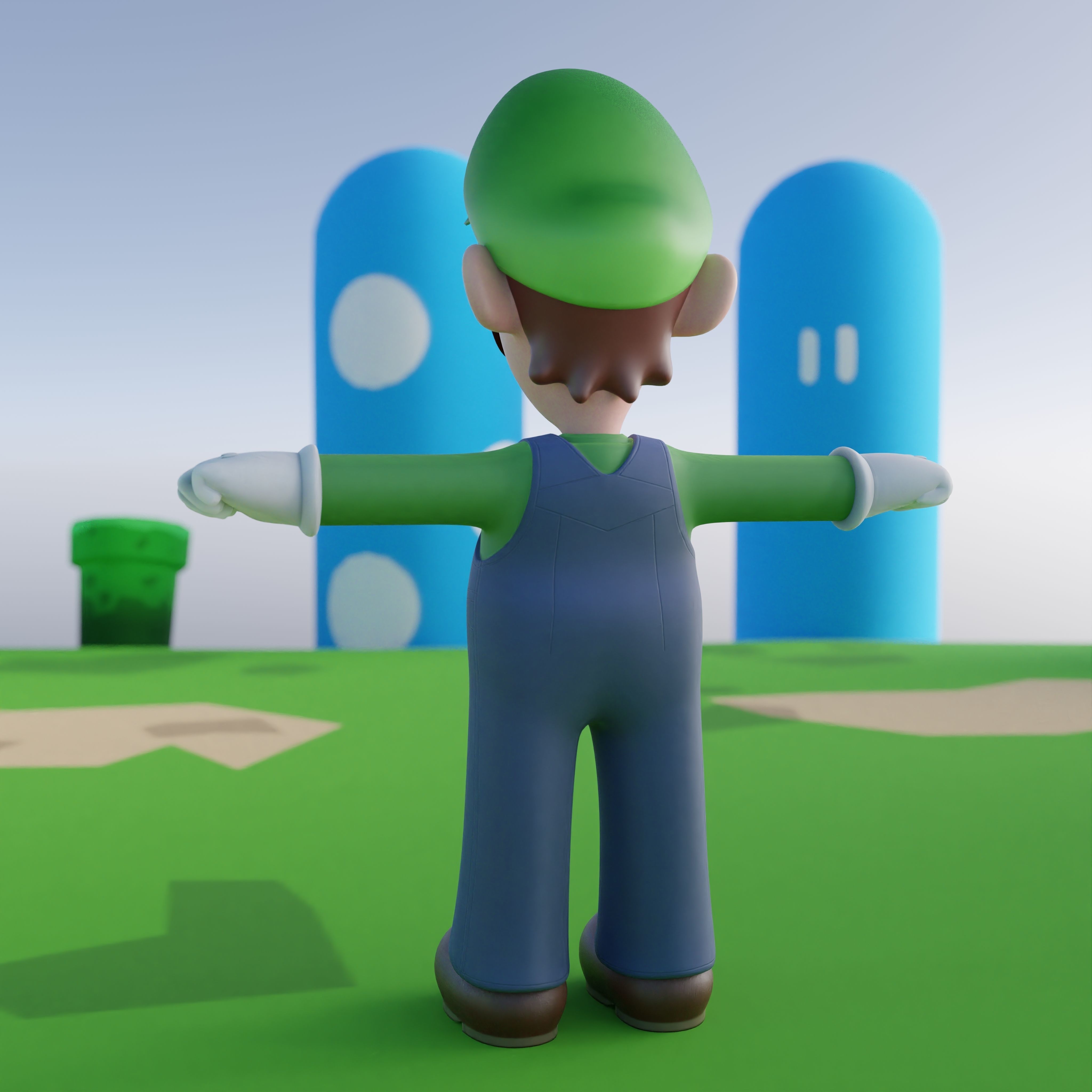 Luigi Rigged PBR  Low-poly 3D model_31
