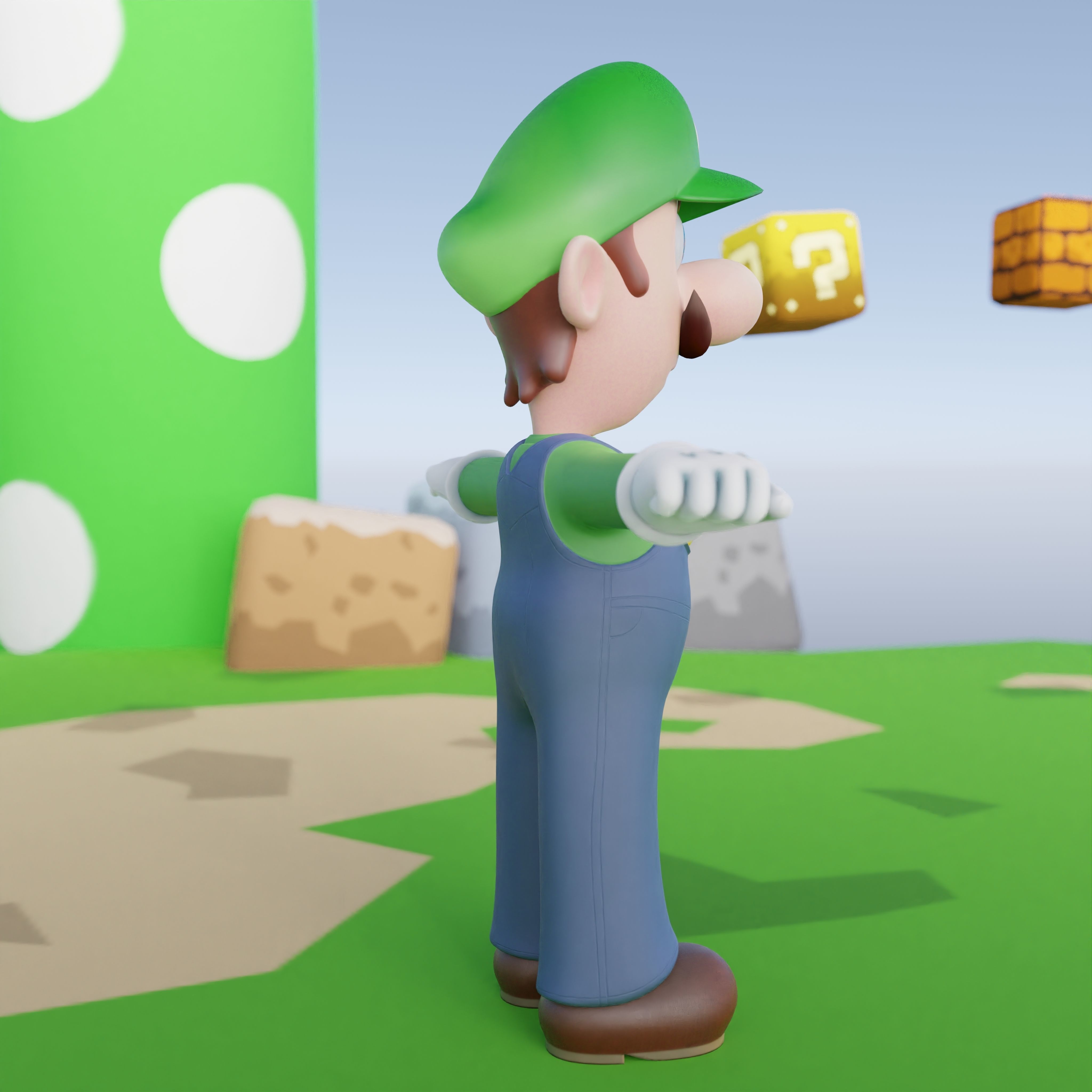 Luigi Rigged PBR  Low-poly 3D model_39