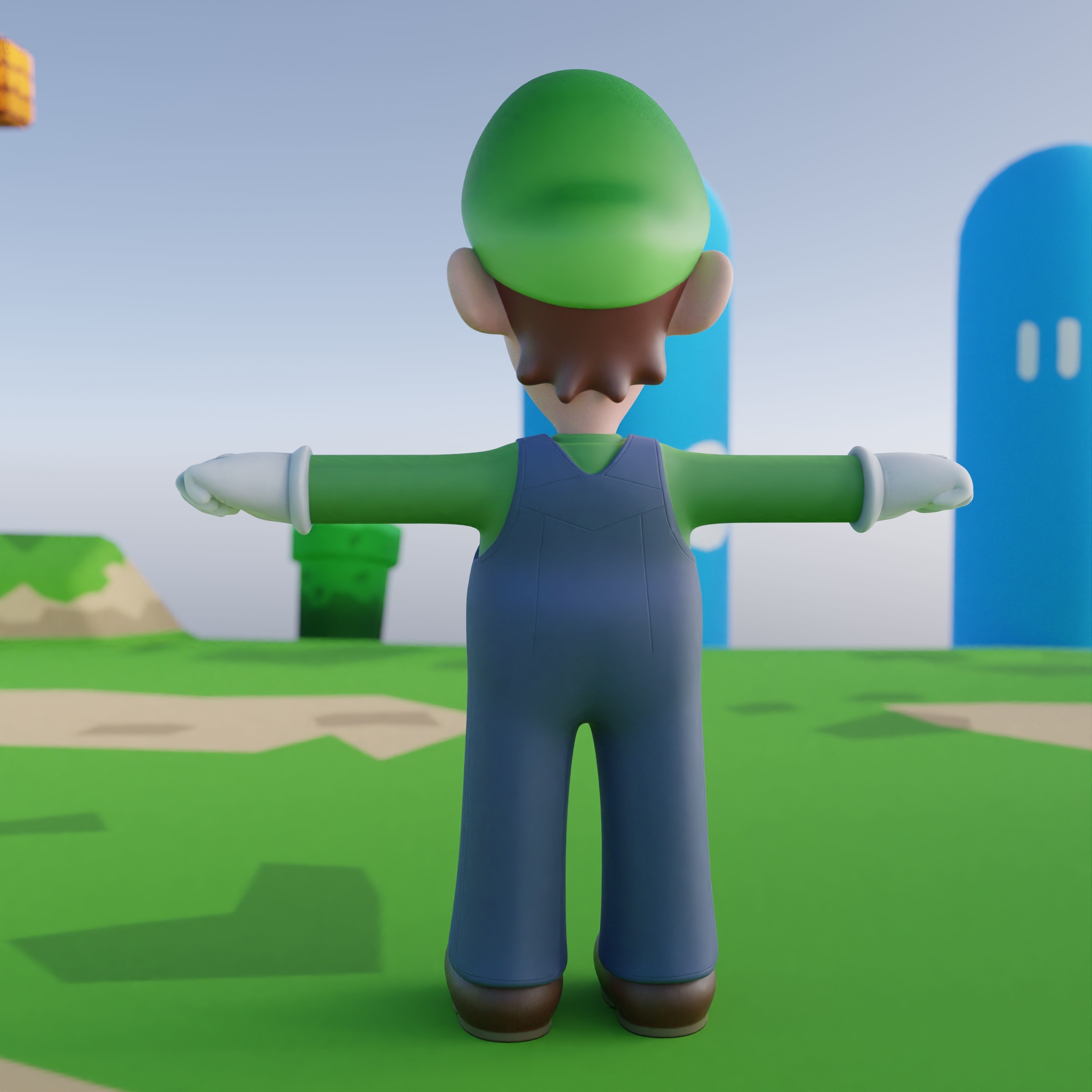 Luigi Rigged PBR  Low-poly 3D model_32