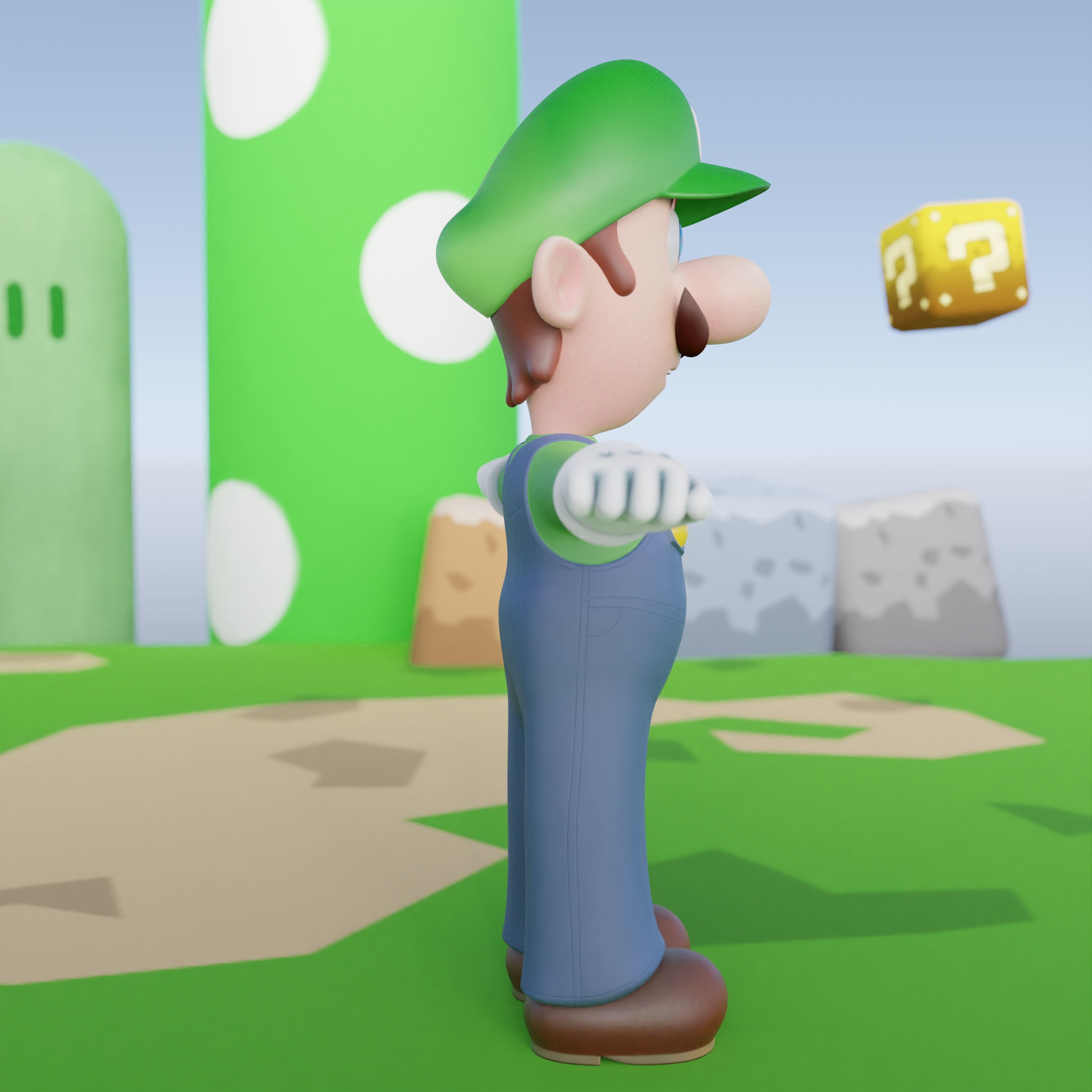 Luigi Rigged PBR  Low-poly 3D model_40