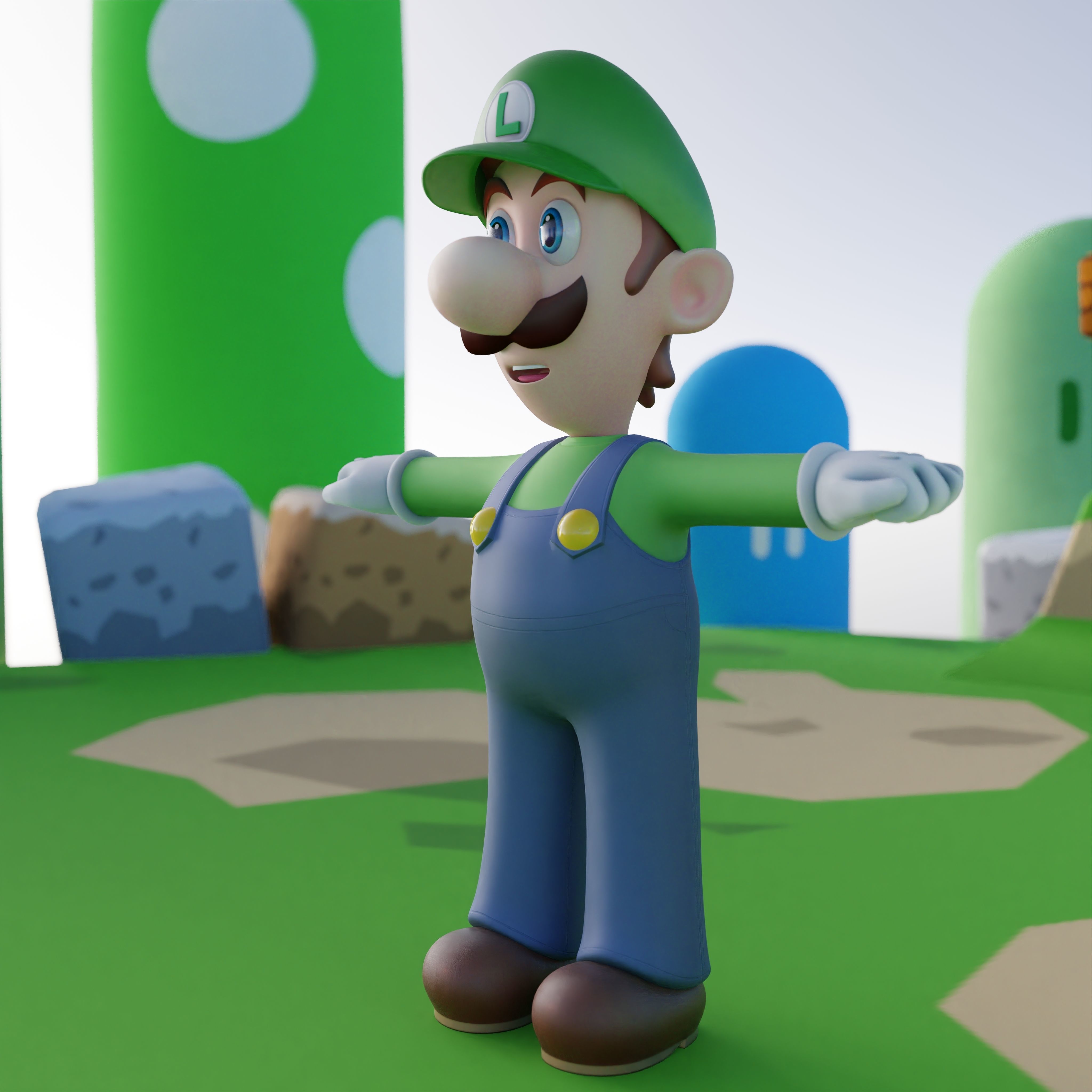 Luigi Rigged PBR  Low-poly 3D model_18