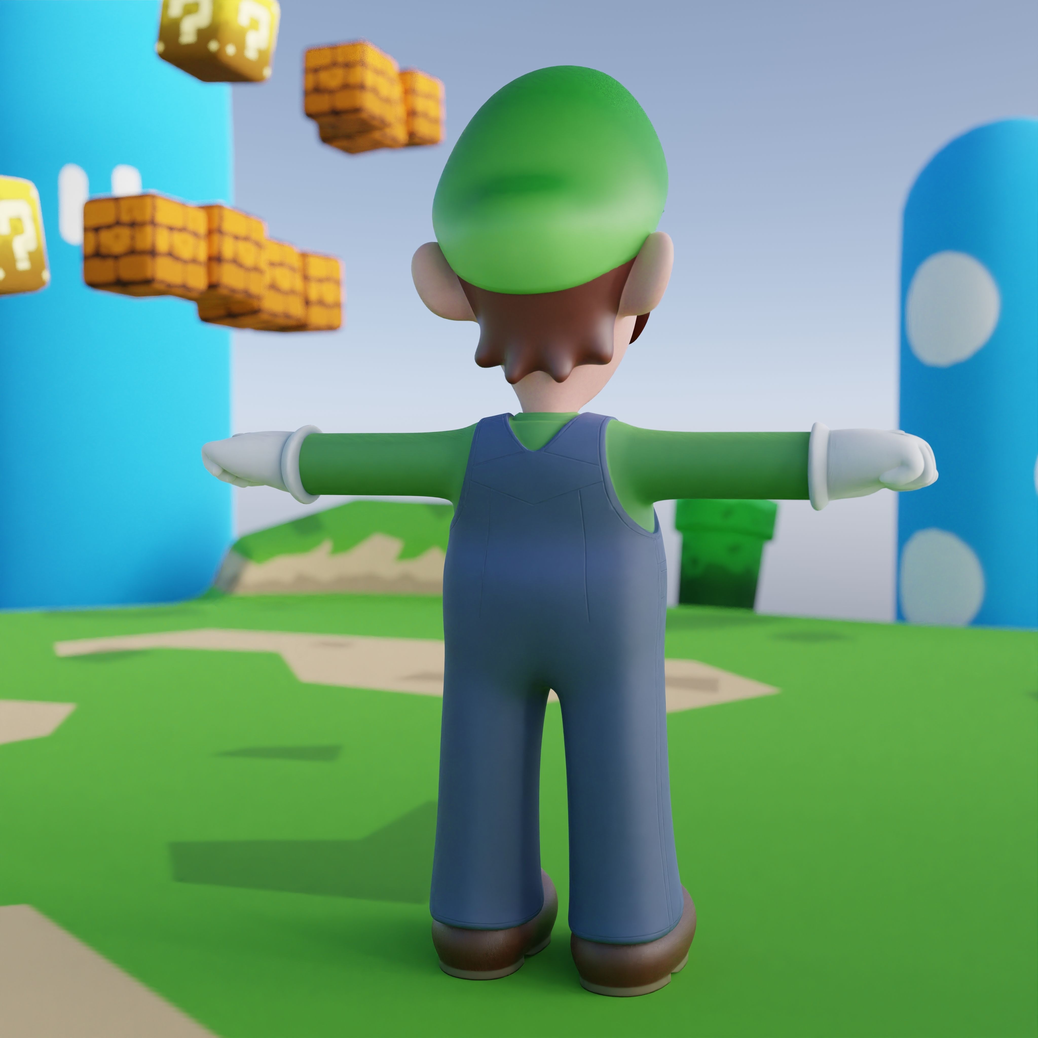 Luigi Rigged PBR  Low-poly 3D model_34