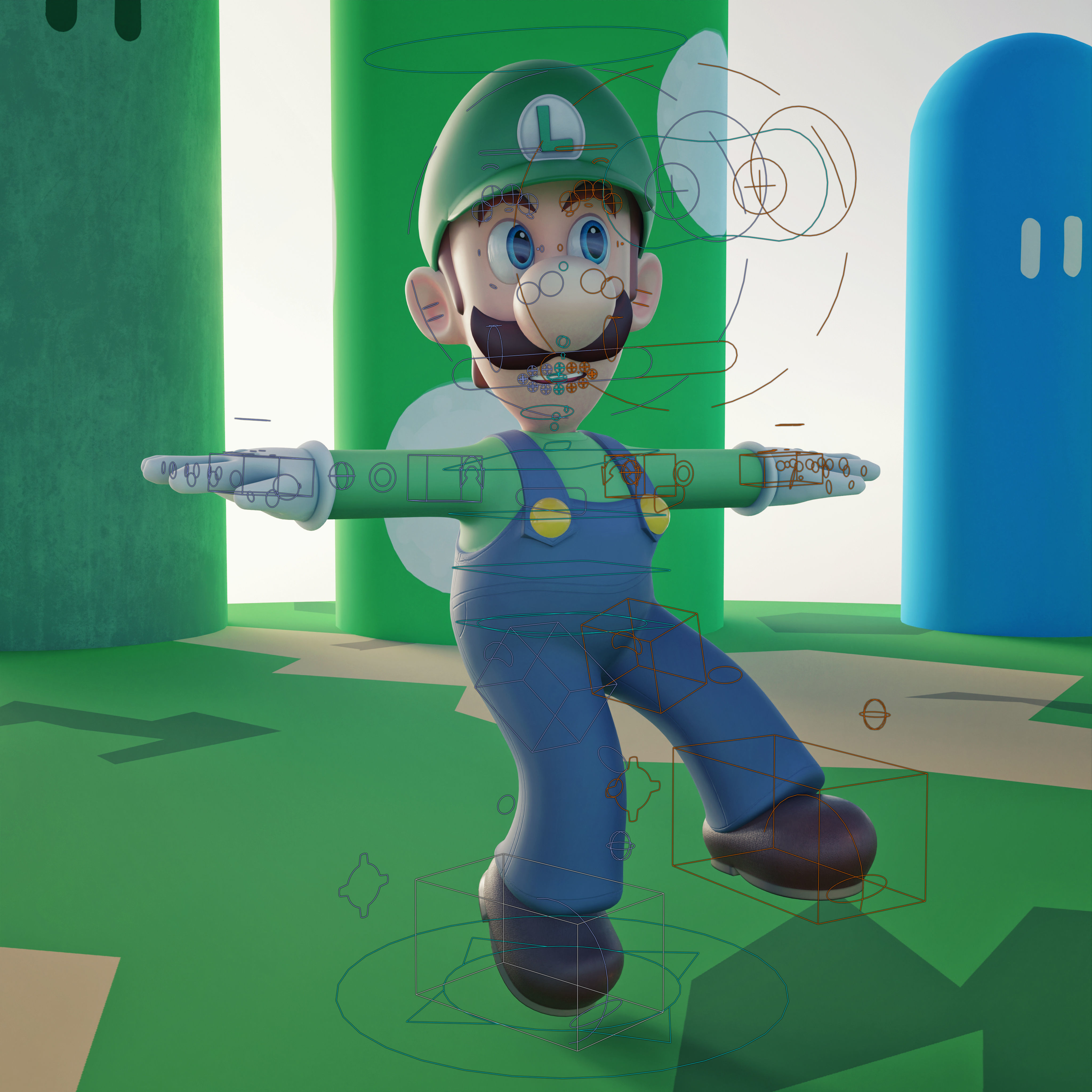Luigi Rigged PBR  Low-poly 3D model_3