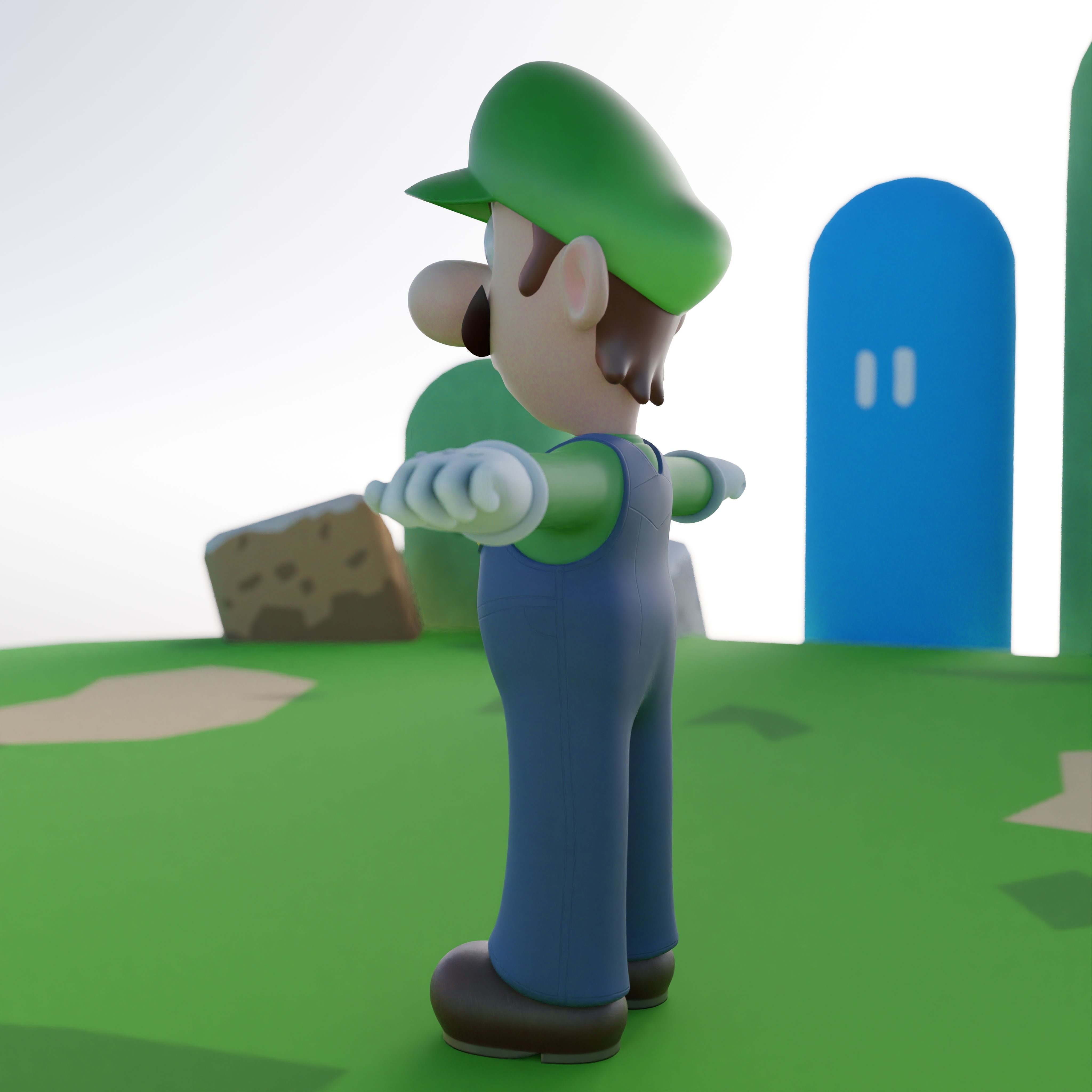 Luigi Rigged PBR  Low-poly 3D model_26