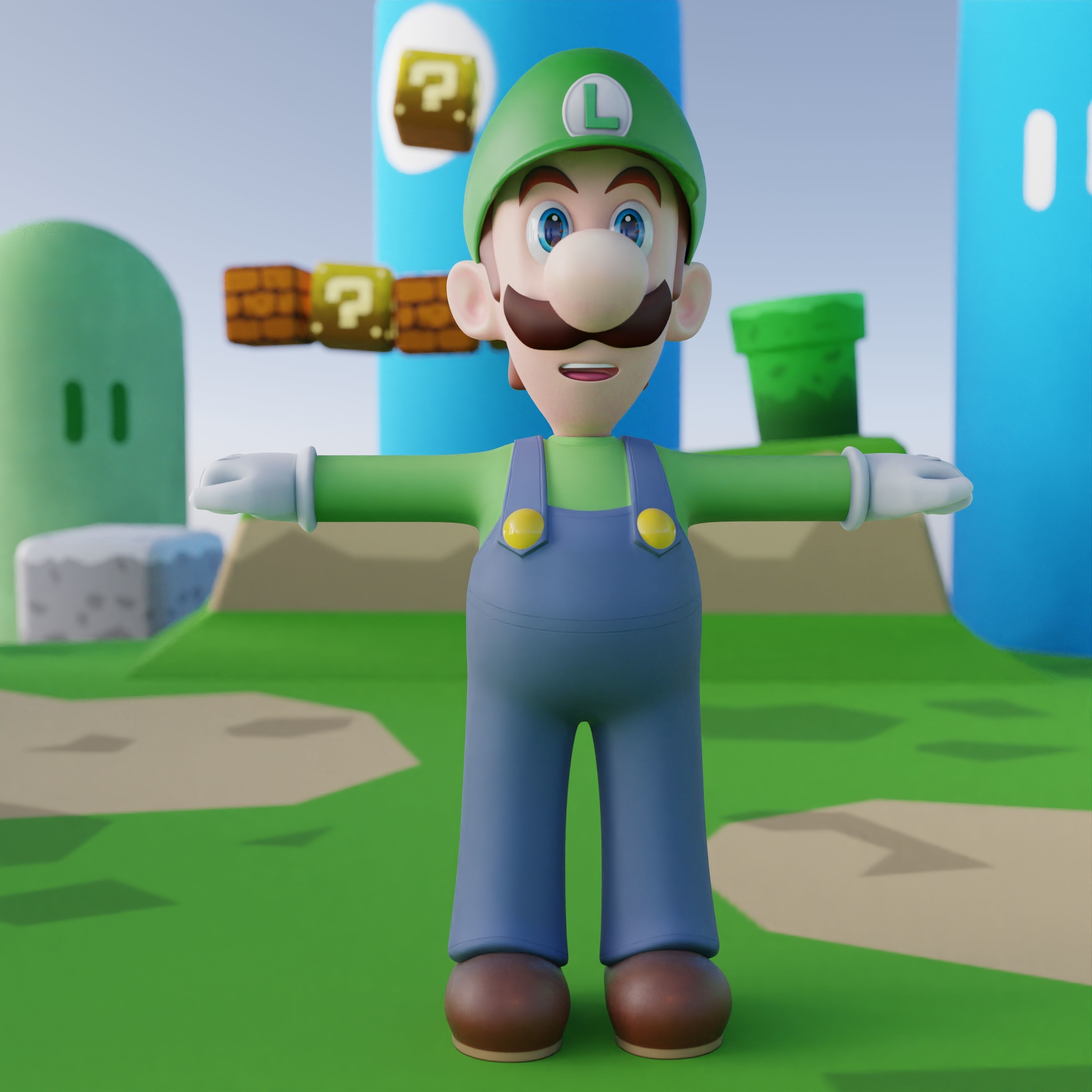 Luigi Rigged PBR  Low-poly 3D model_52