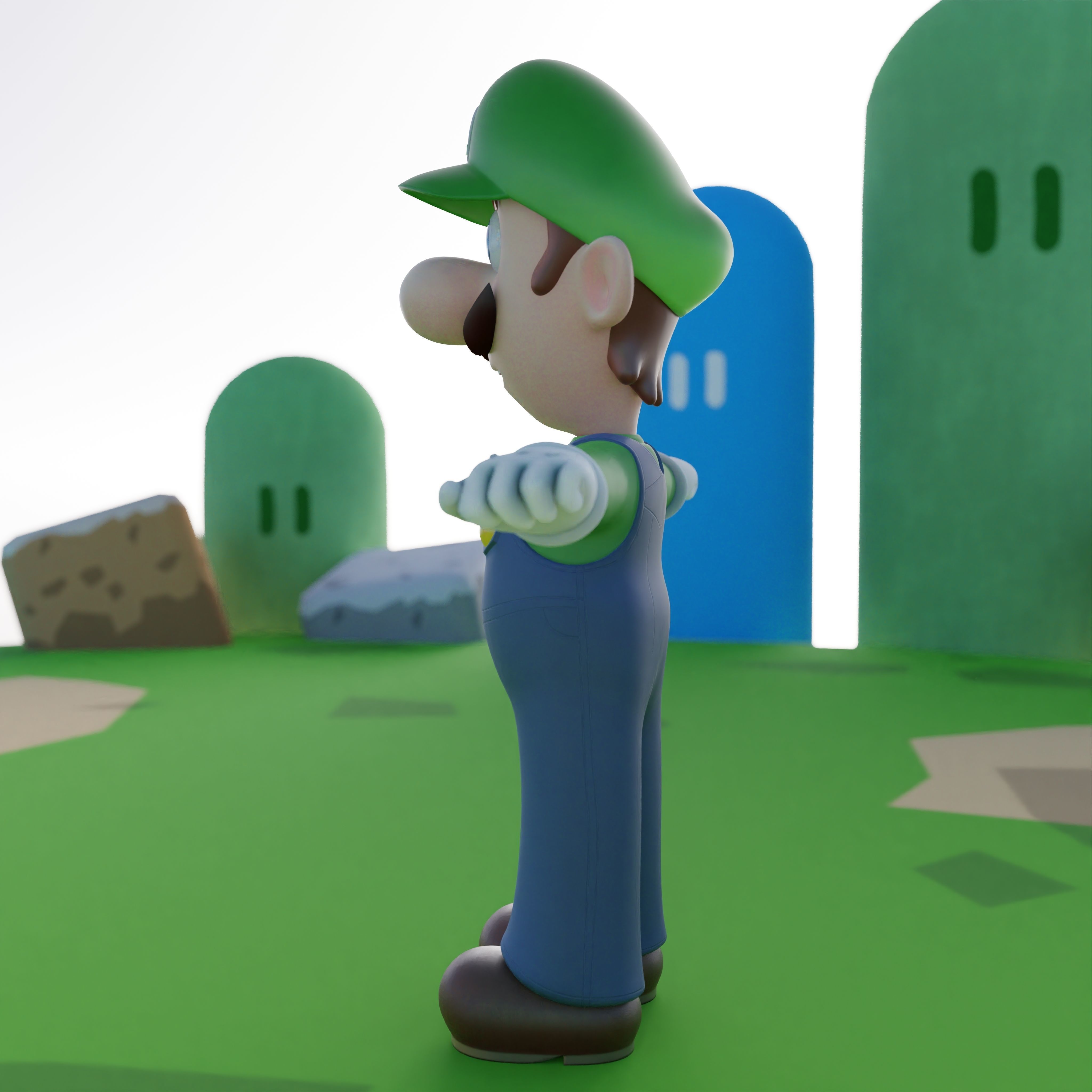 Luigi Rigged PBR  Low-poly 3D model_25