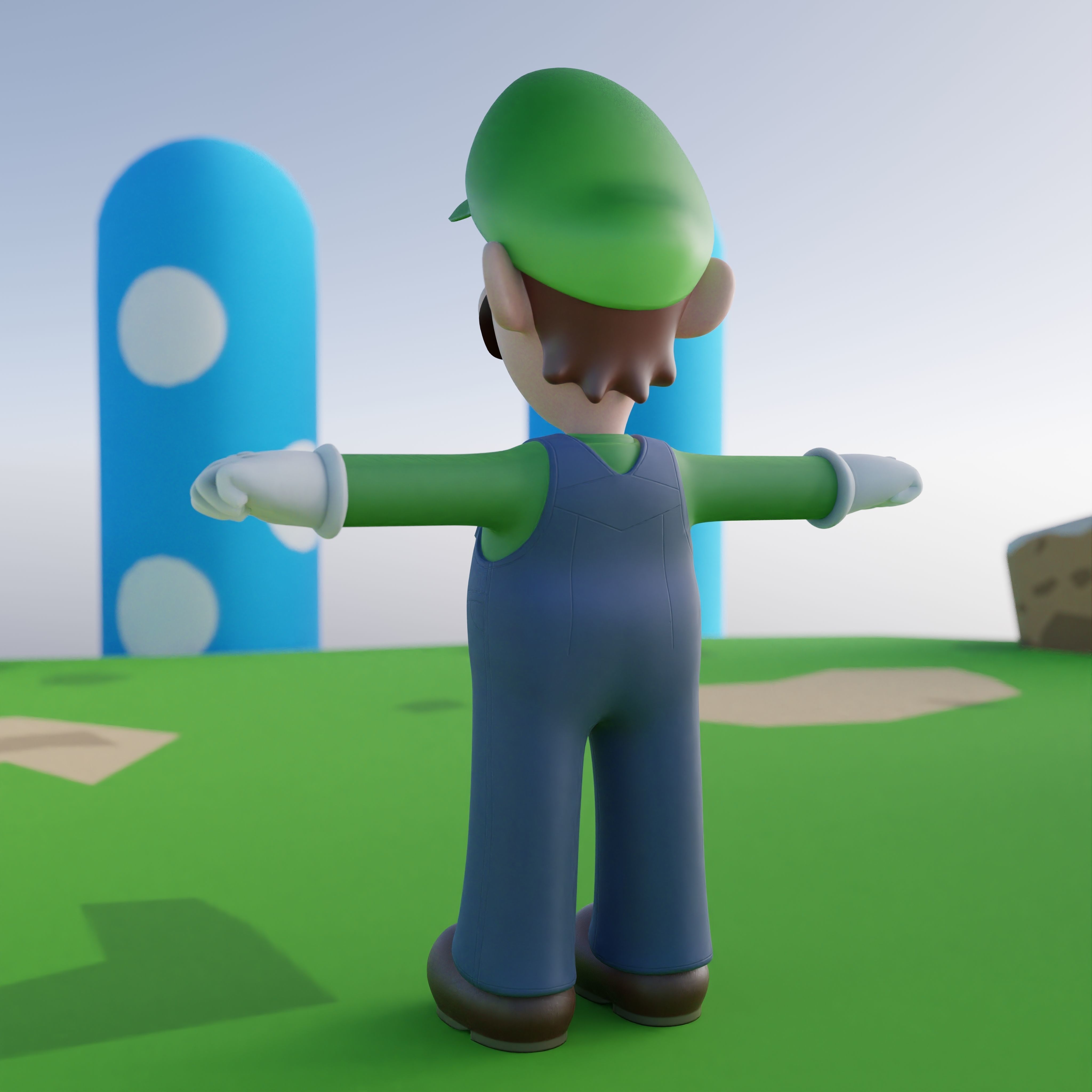 Luigi Rigged PBR  Low-poly 3D model_30