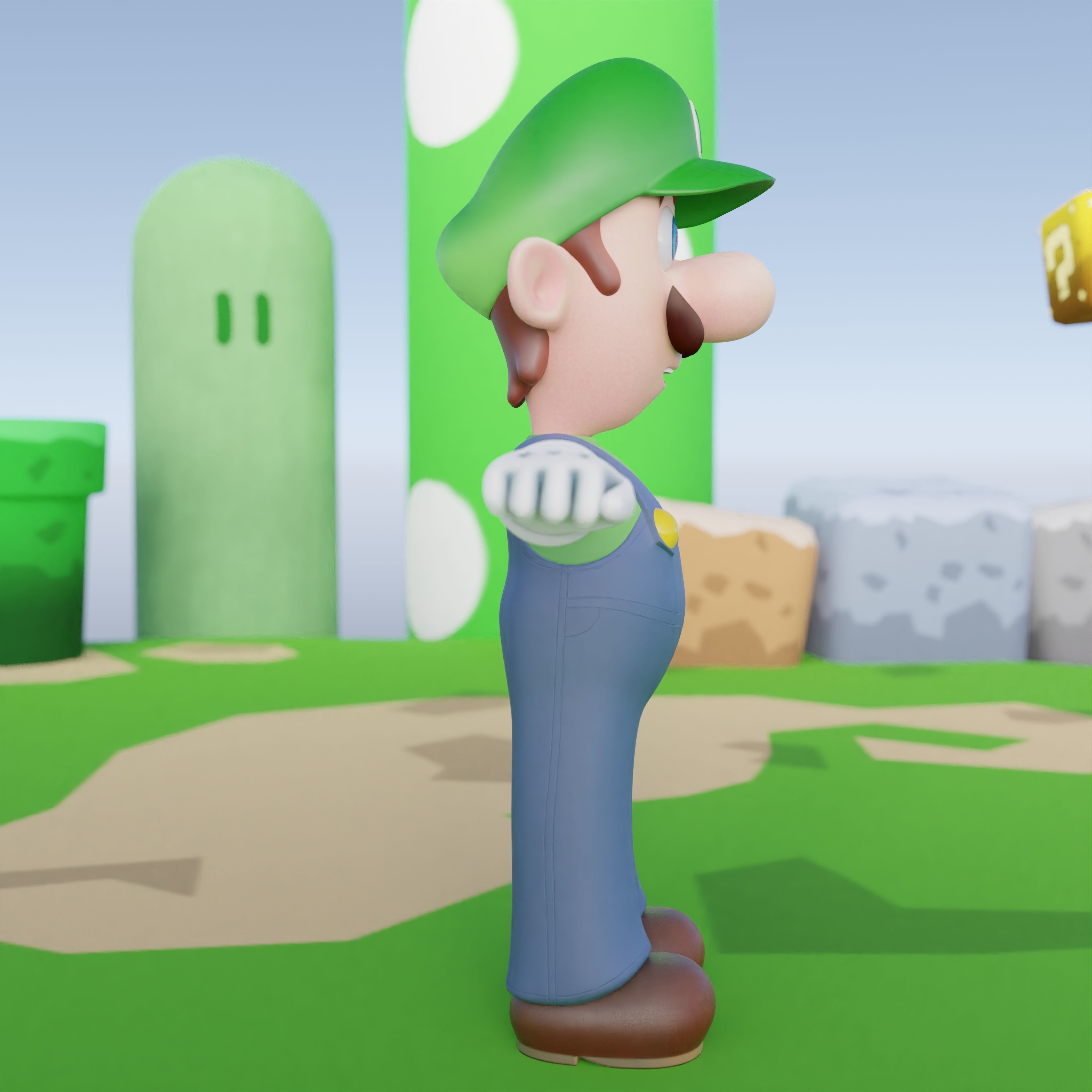 Luigi Rigged PBR  Low-poly 3D model_41