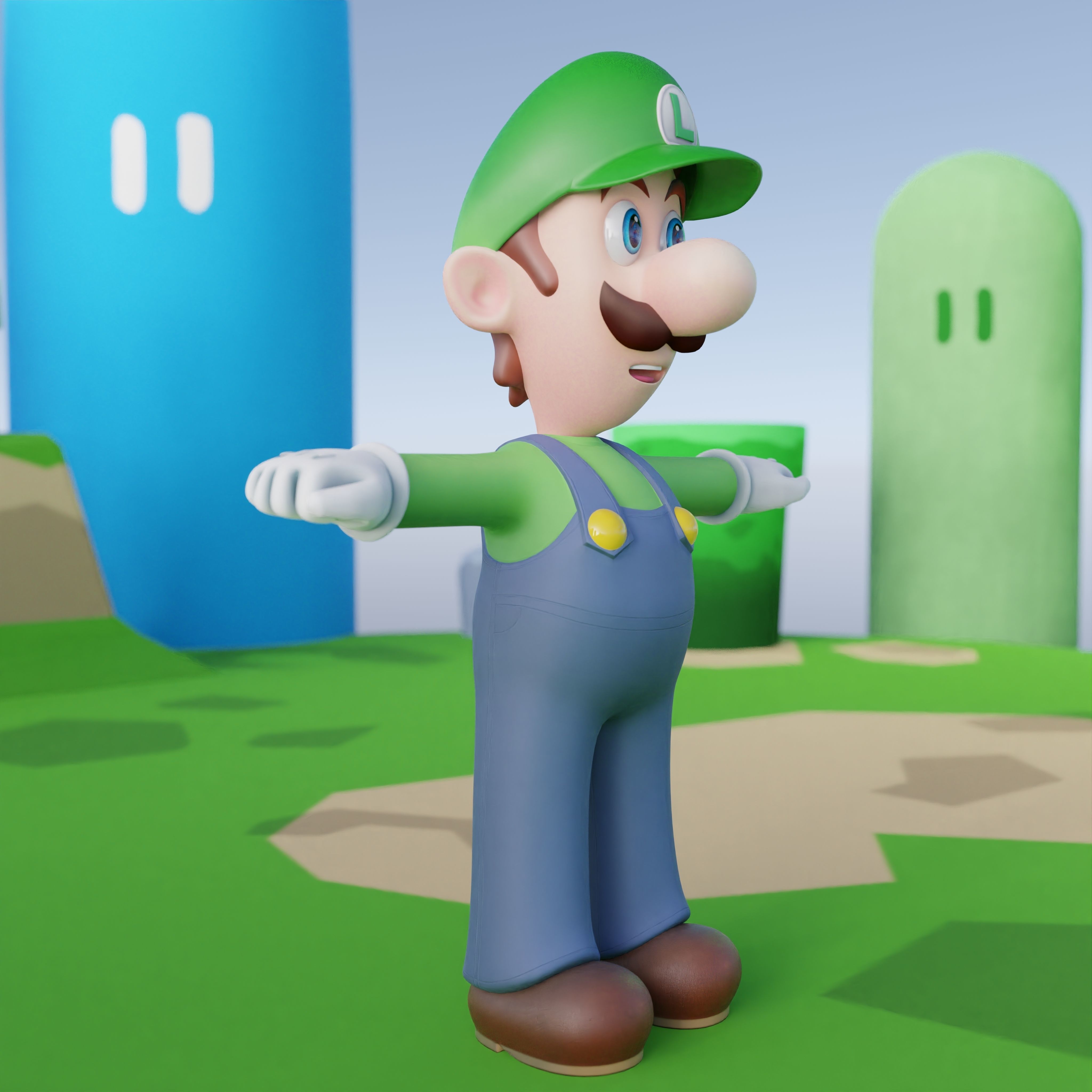 Luigi Rigged PBR  Low-poly 3D model_45