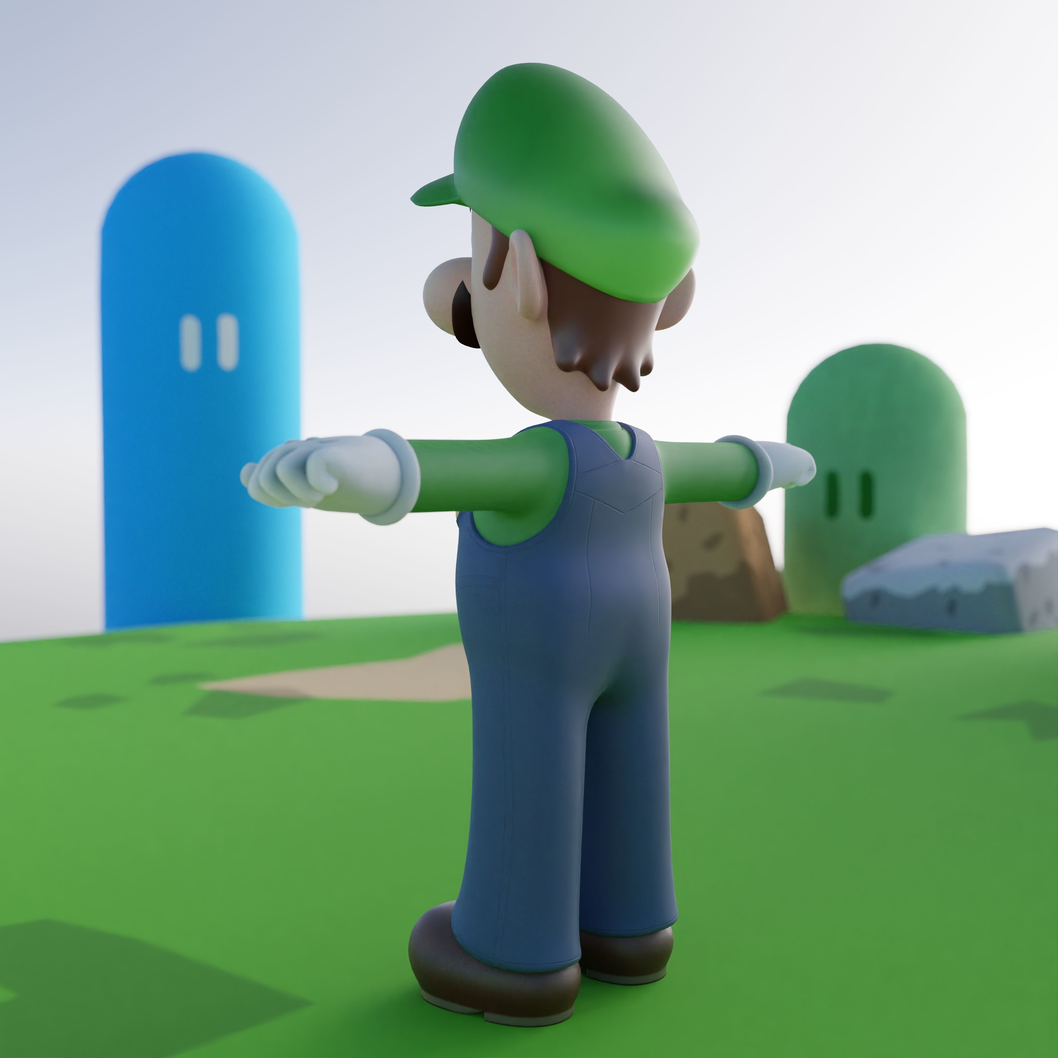 Luigi Rigged PBR  Low-poly 3D model_28