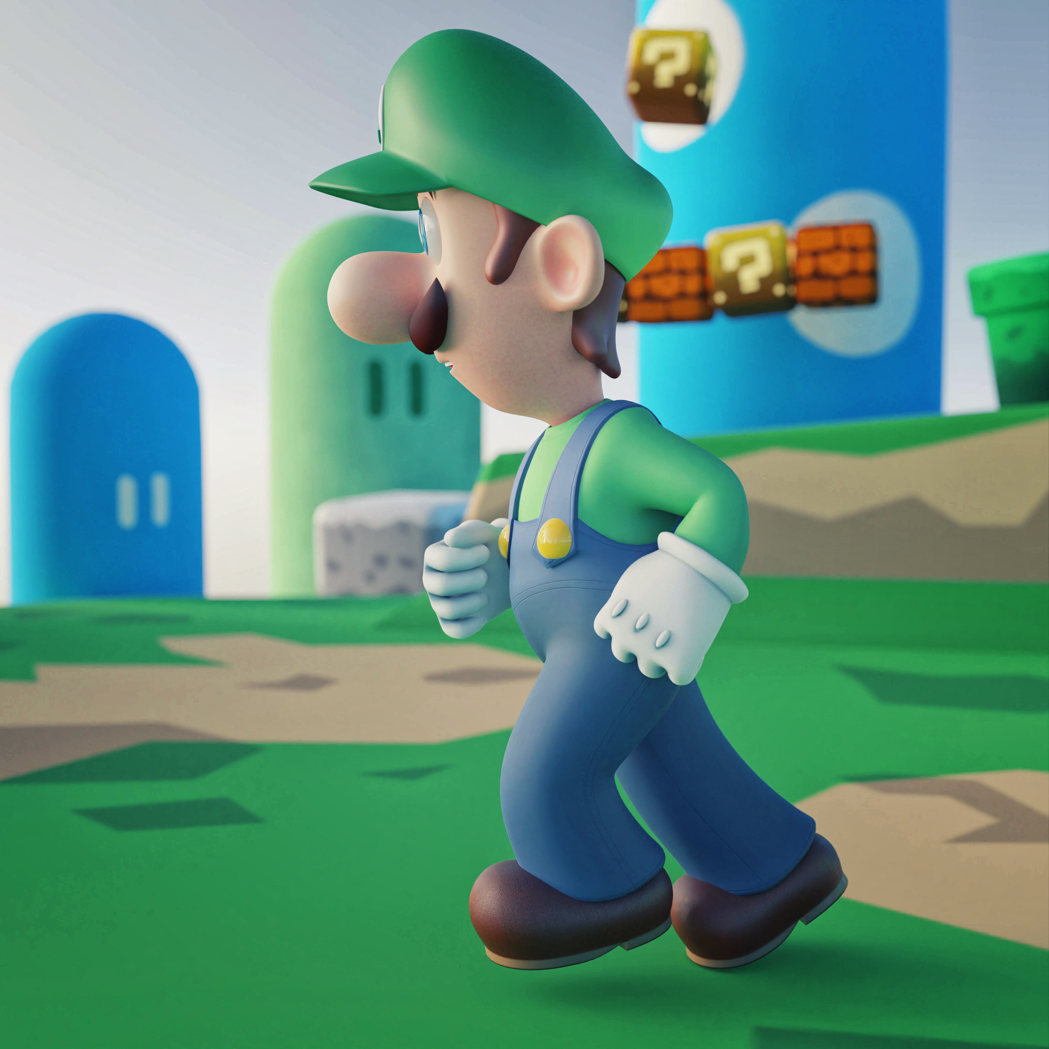 Luigi Rigged PBR  Low-poly 3D model_5