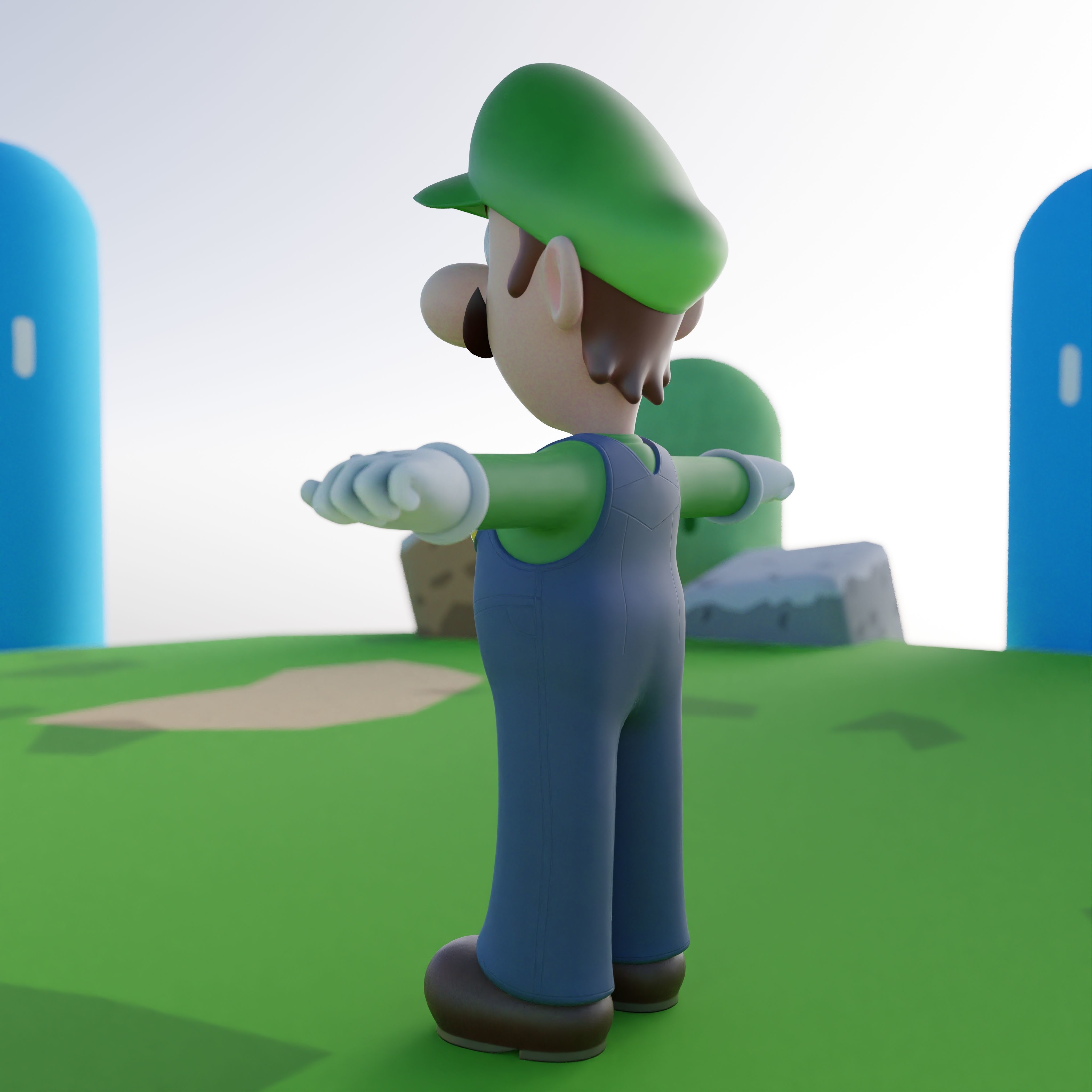 Luigi Rigged PBR  Low-poly 3D model_27