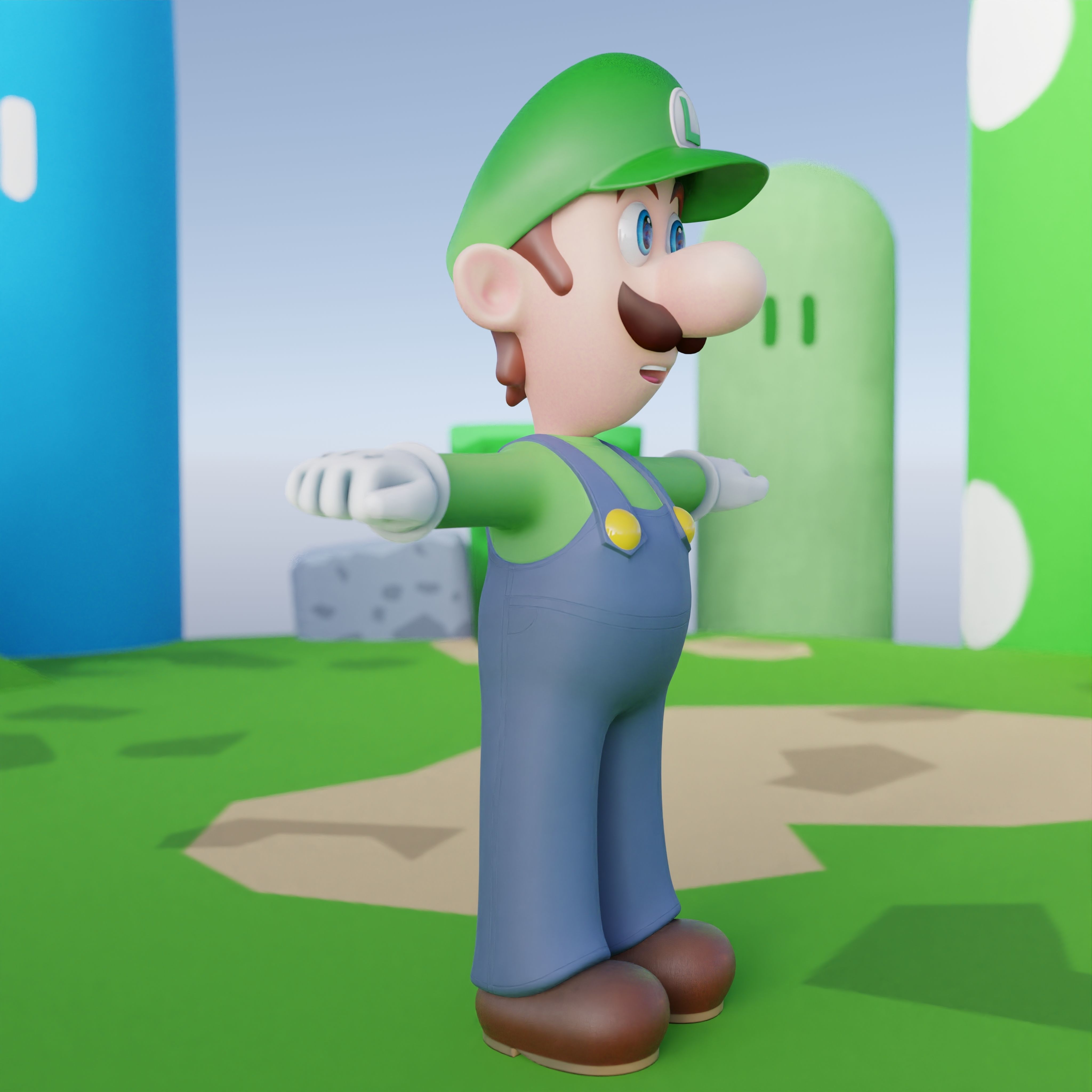 Luigi Rigged PBR  Low-poly 3D model_44