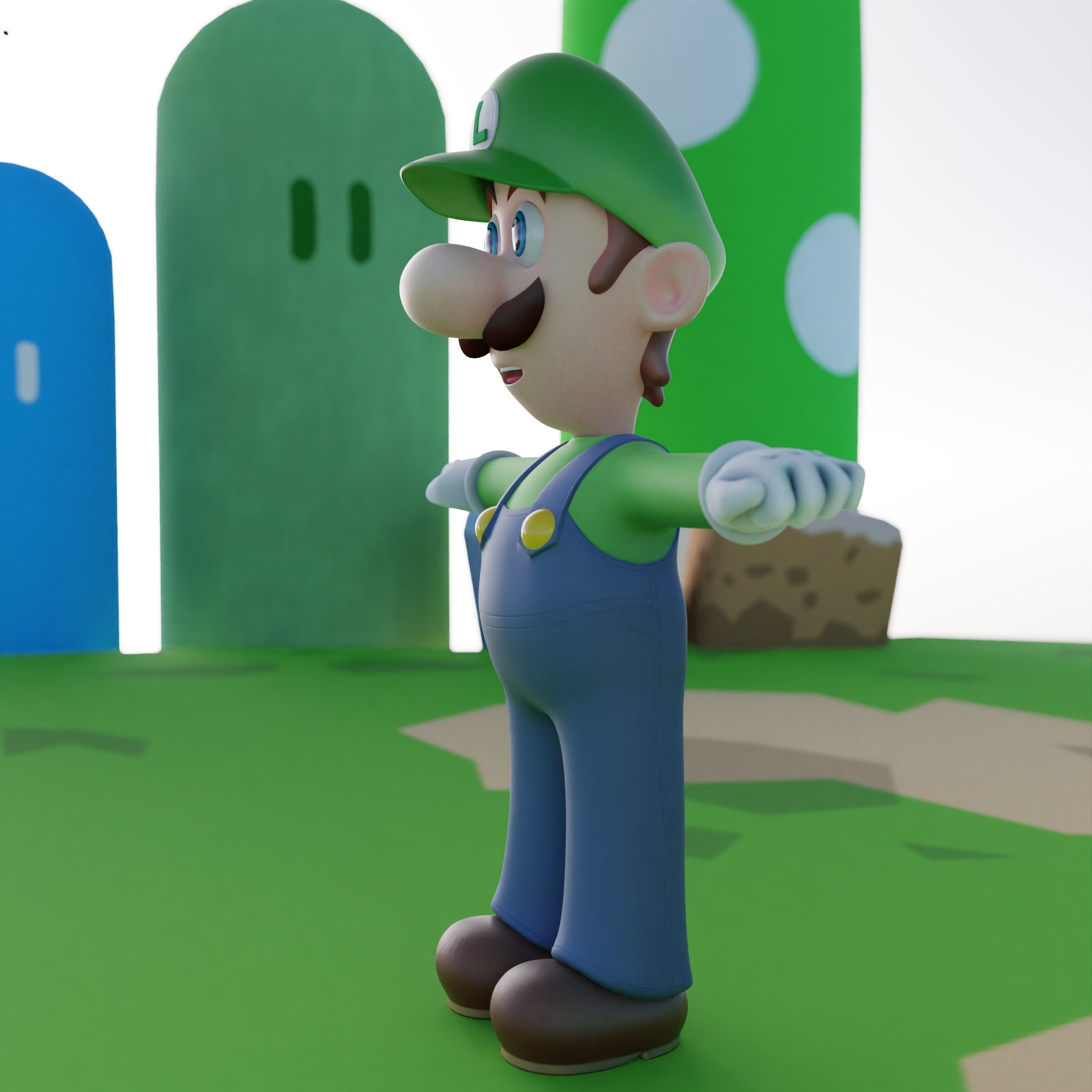 Luigi Rigged PBR  Low-poly 3D model_21