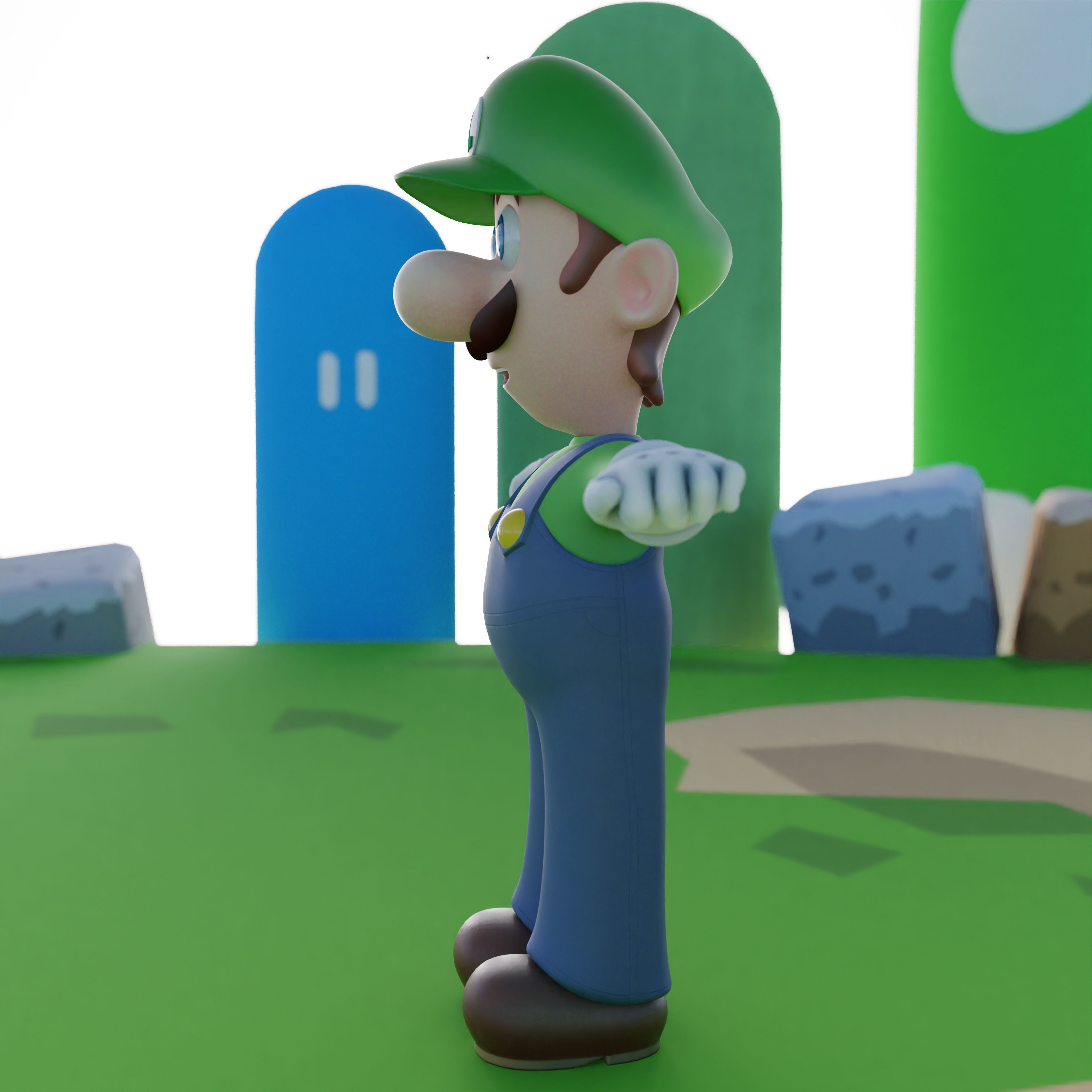 Luigi Rigged PBR  Low-poly 3D model_23