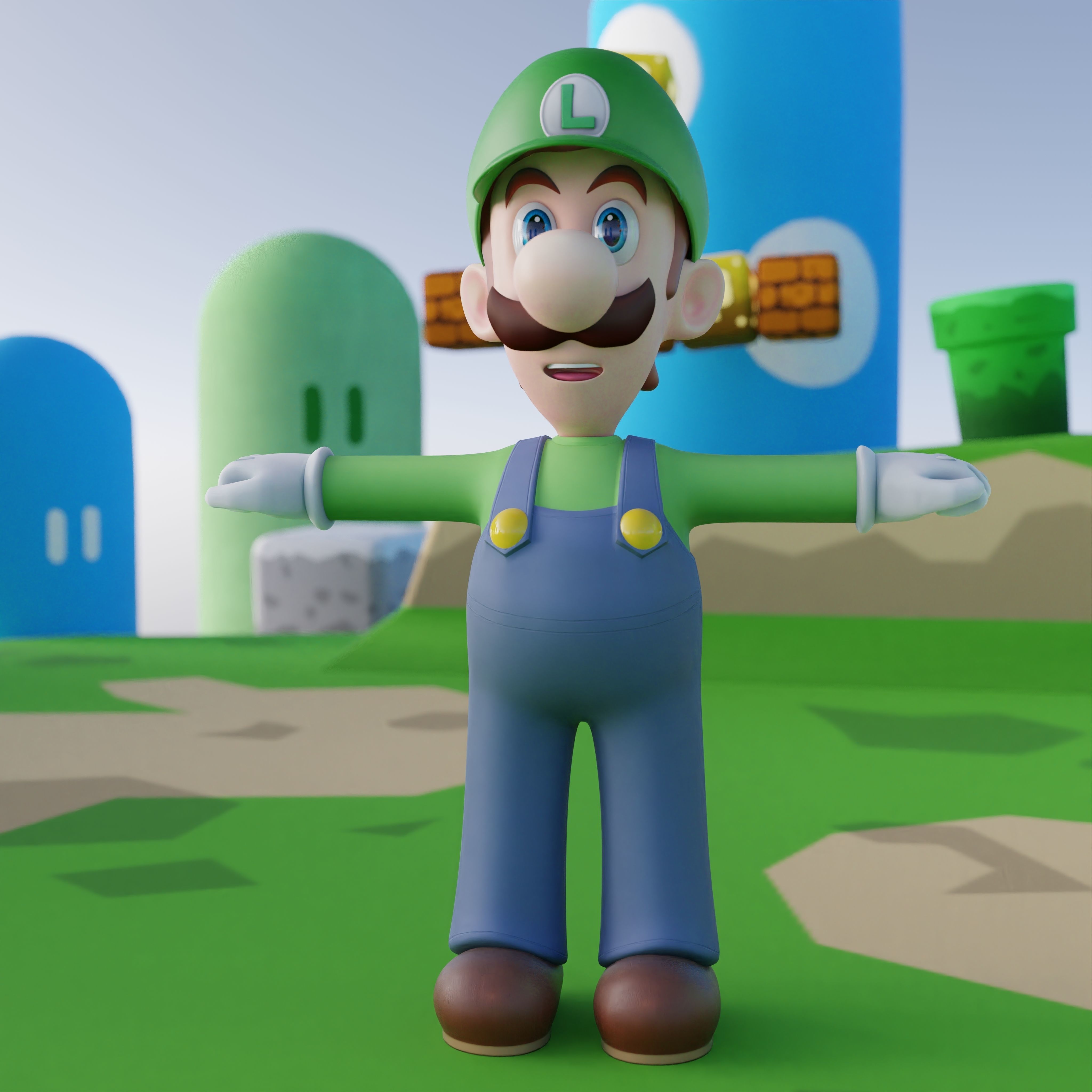 Luigi Rigged PBR  Low-poly 3D model_55