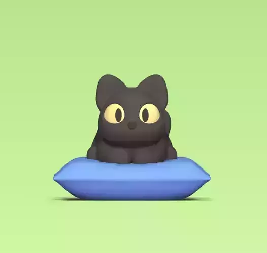 Cat on the Pillow 3D print model