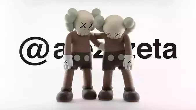 Kaws Along The Way Textured Low-poly 3D model