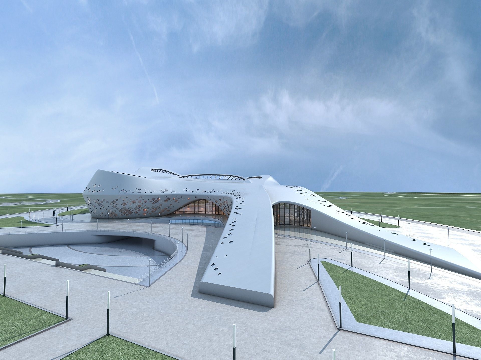 Commercial Center Complex 3D model_8