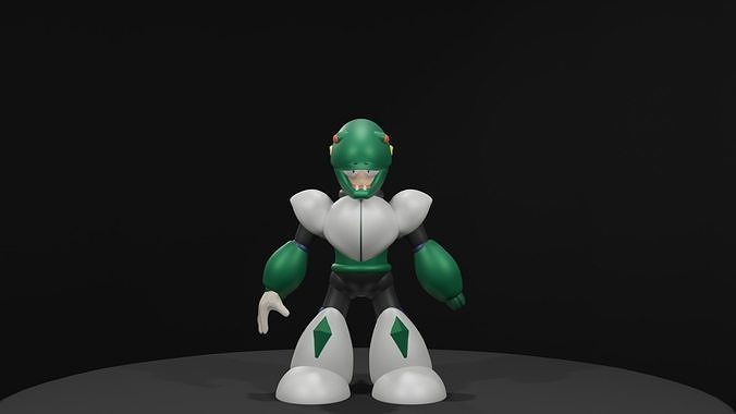 Snakeman robot Low-poly 3D model
