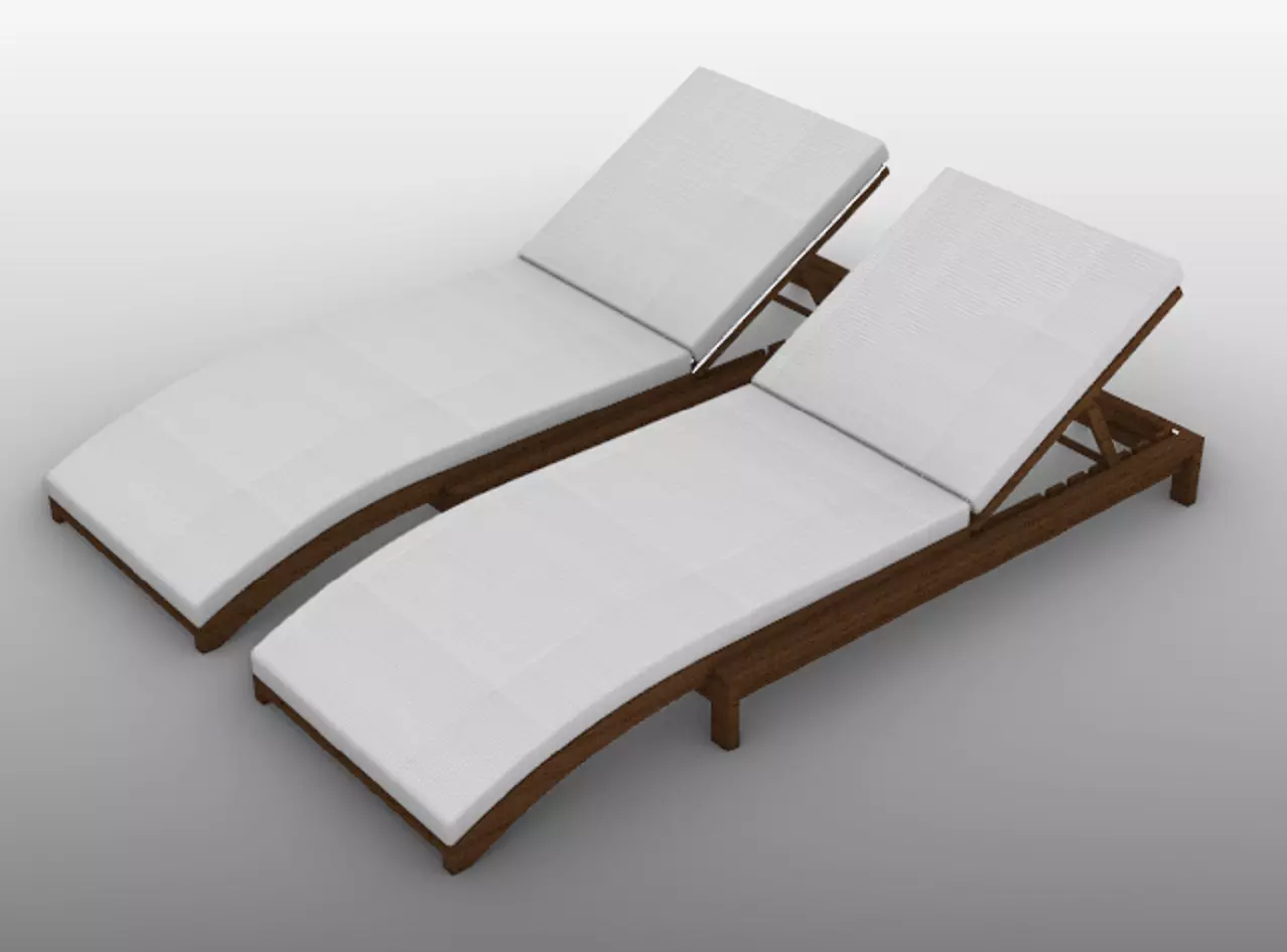 YC9527 two chaise loungers Free 3D model_0