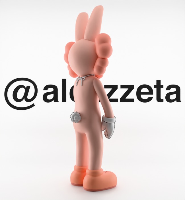 Kaws Accomplice Rabbit Bunny Textured Low-poly 3D model_24