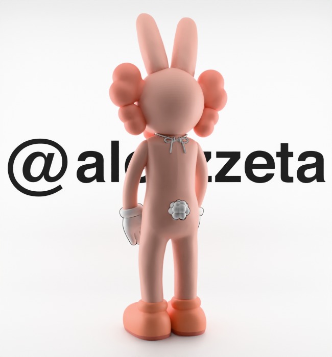 Kaws Accomplice Rabbit Bunny Textured Low-poly 3D model_17