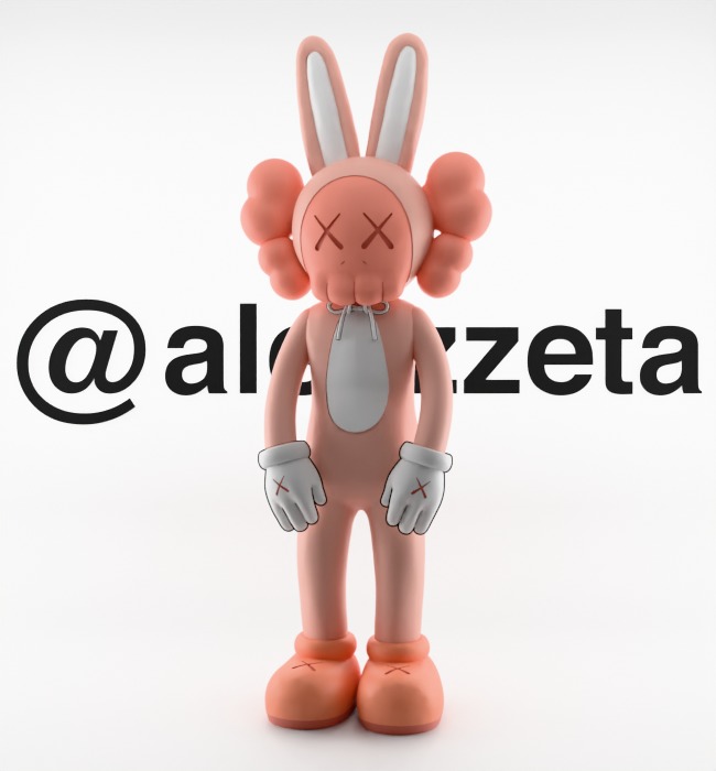 Kaws Accomplice Rabbit Bunny Textured Low-poly 3D model_2