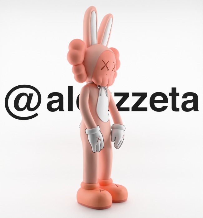 Kaws Accomplice Rabbit Bunny Textured Low-poly 3D model_32