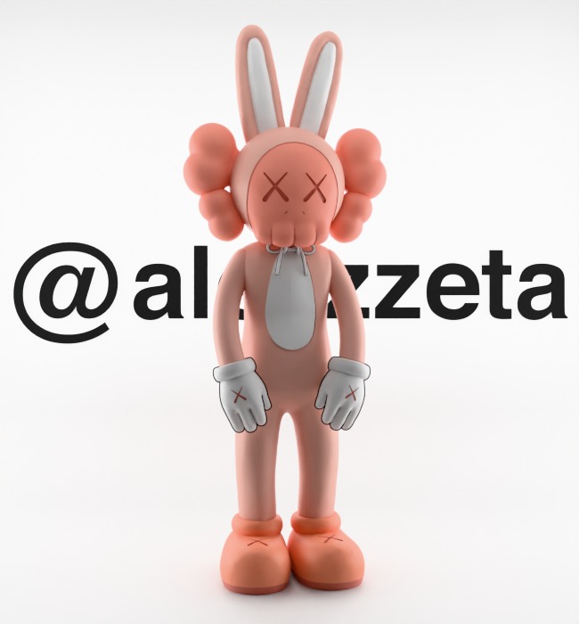 Kaws Accomplice Rabbit Bunny Textured Low-poly 3D model_36