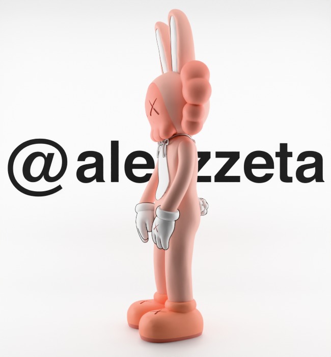 Kaws Accomplice Rabbit Bunny Textured Low-poly 3D model_8