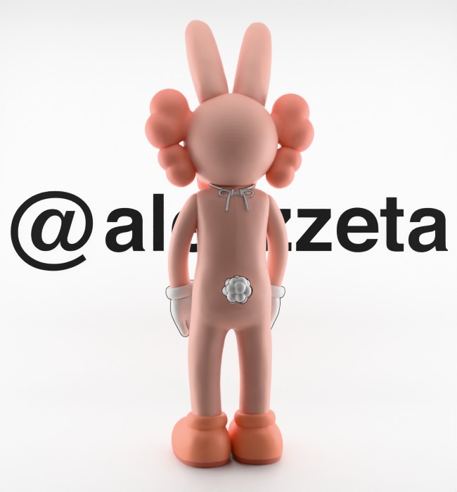 Kaws Accomplice Rabbit Bunny Textured Low-poly 3D model_18