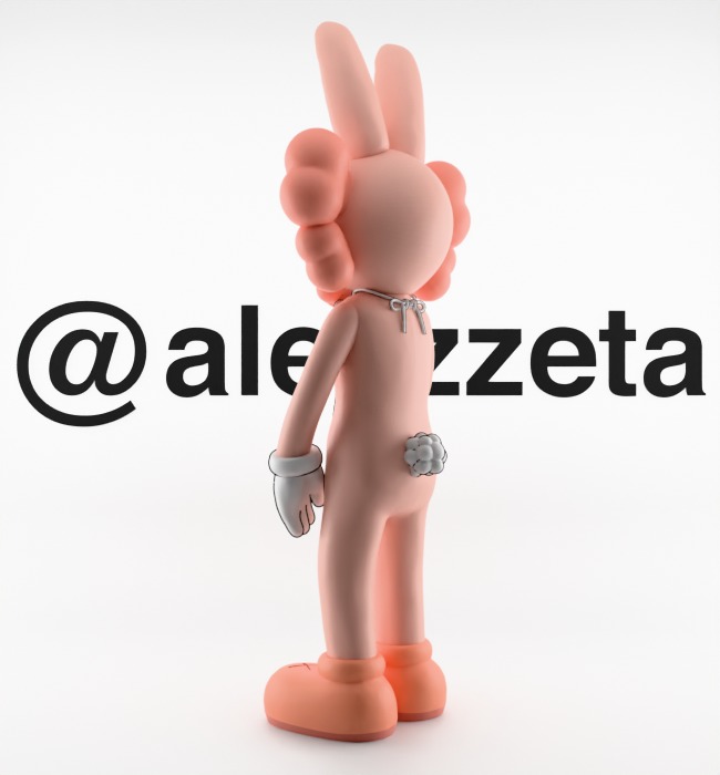 Kaws Accomplice Rabbit Bunny Textured Low-poly 3D model_14