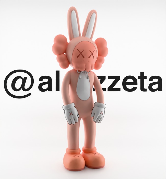 Kaws Accomplice Rabbit Bunny Textured Low-poly 3D model_35