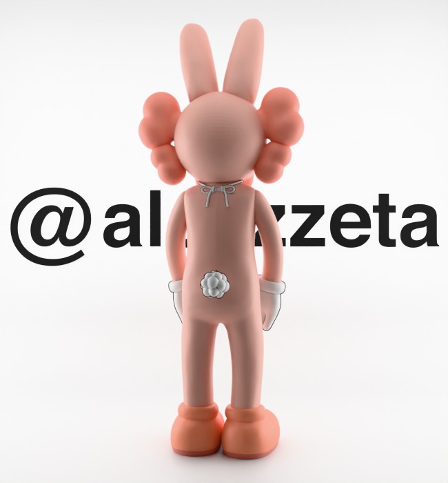Kaws Accomplice Rabbit Bunny Textured Low-poly 3D model_20