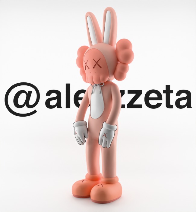 Kaws Accomplice Rabbit Bunny Textured Low-poly 3D model_5