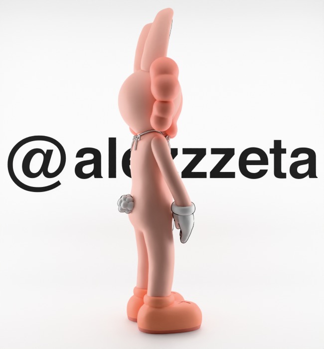 Kaws Accomplice Rabbit Bunny Textured Low-poly 3D model_26