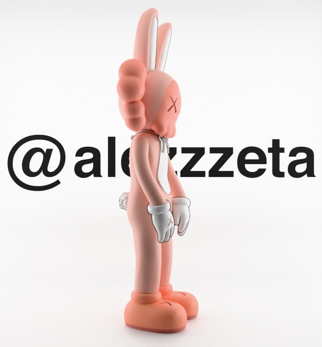 Kaws Accomplice Rabbit Bunny Textured Low-poly 3D model_30