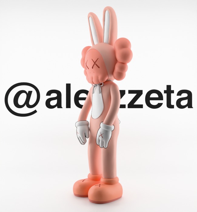 Kaws Accomplice Rabbit Bunny Textured Low-poly 3D model_6