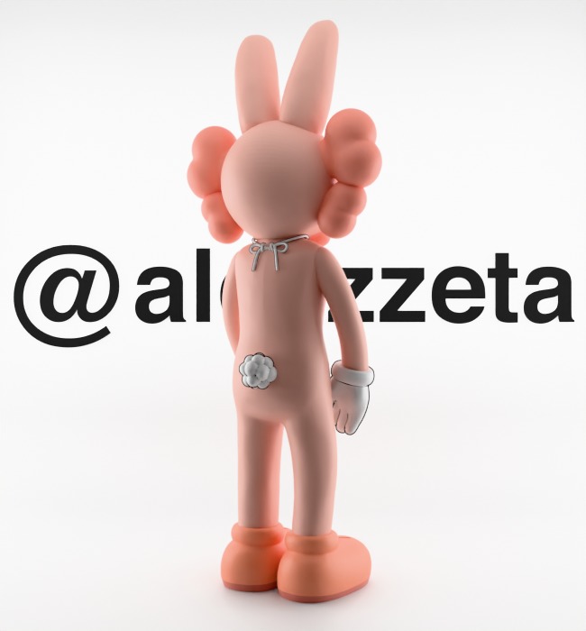 Kaws Accomplice Rabbit Bunny Textured Low-poly 3D model_22