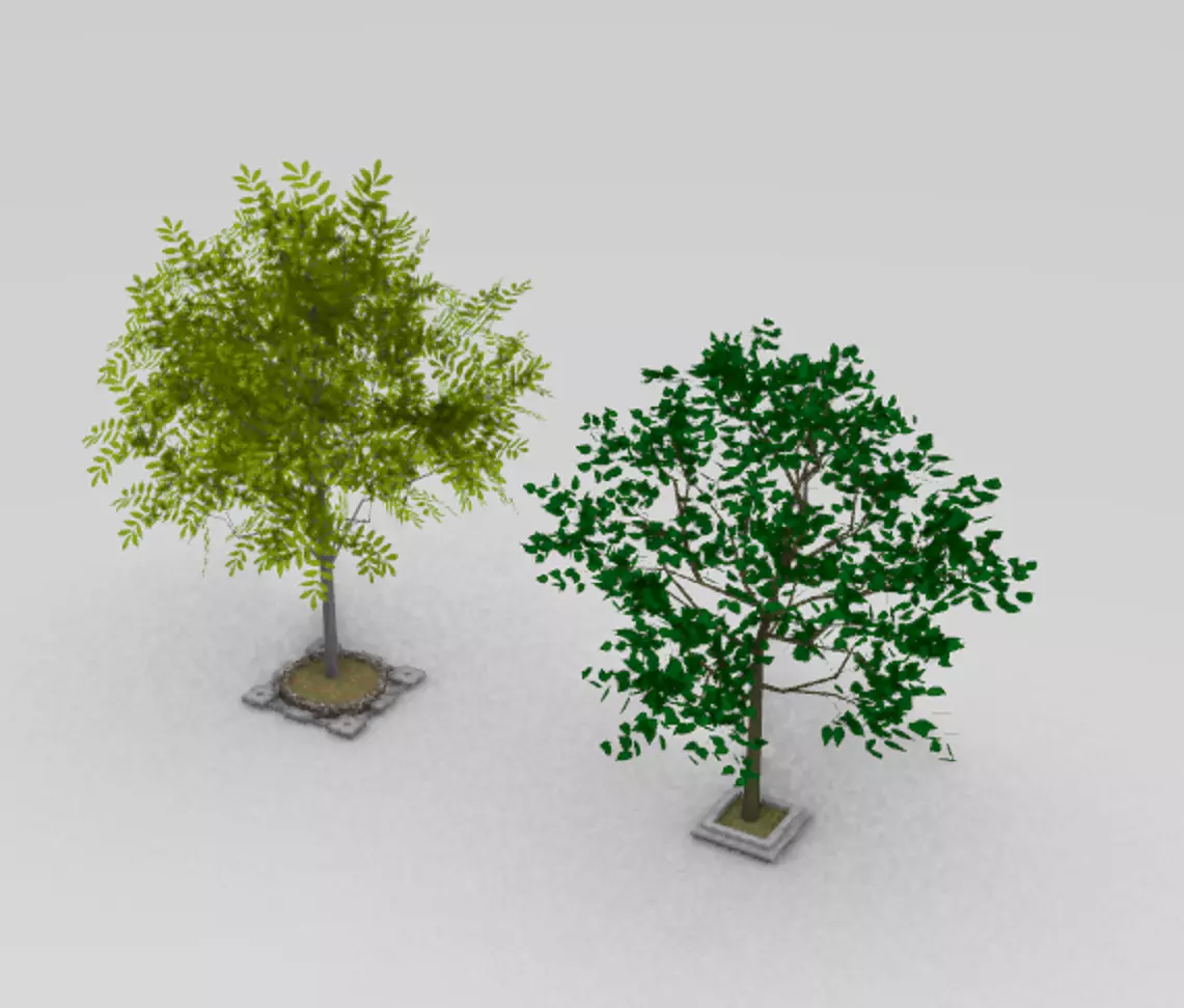 ZB9527 two trees Free 3D model